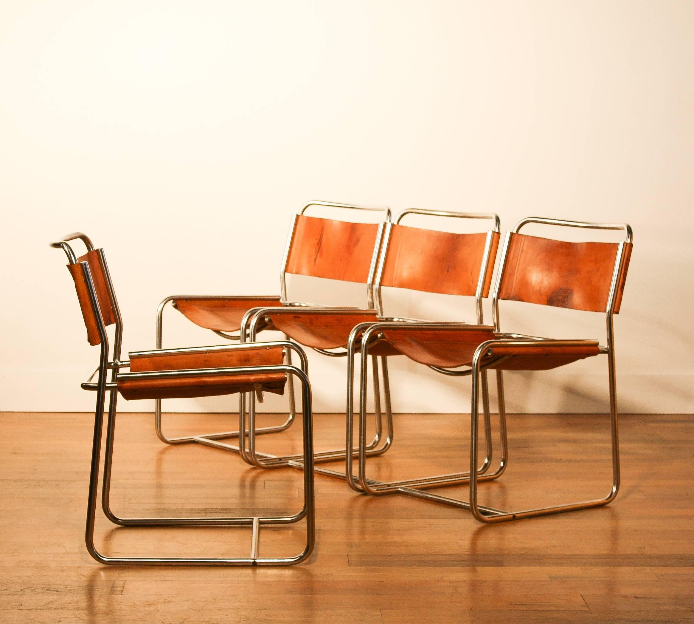  1970s Set of Four Dining Chairs by Paul Ibens & Clair Bataille for 't Spectrum In Good Condition In Silvolde, Gelderland