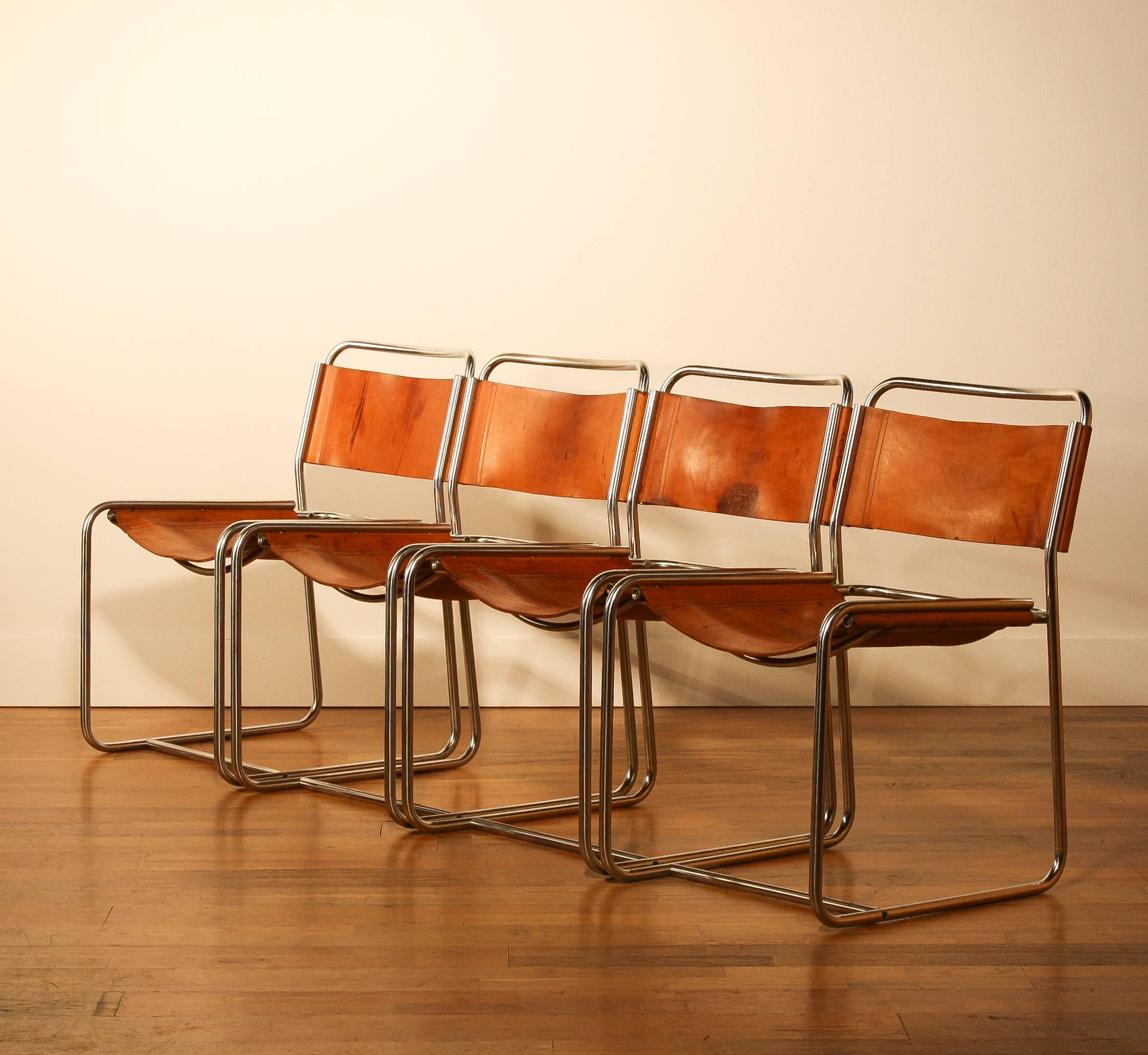 Late 20th Century  1970s Set of Four Dining Chairs by Paul Ibens & Clair Bataille for 't Spectrum