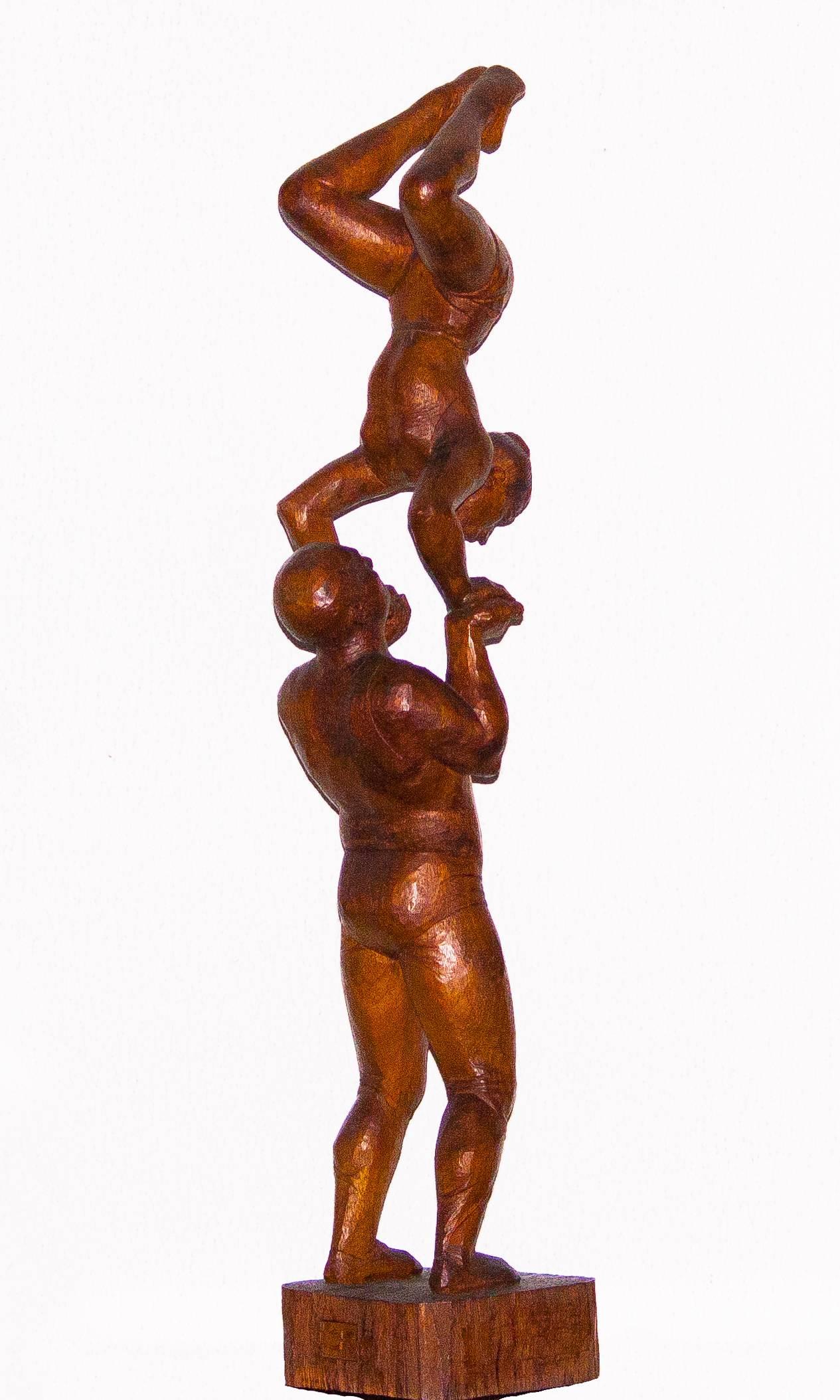 Dutch 1950s, Sculpture 'The Acrobats' by Cor van Kralingen