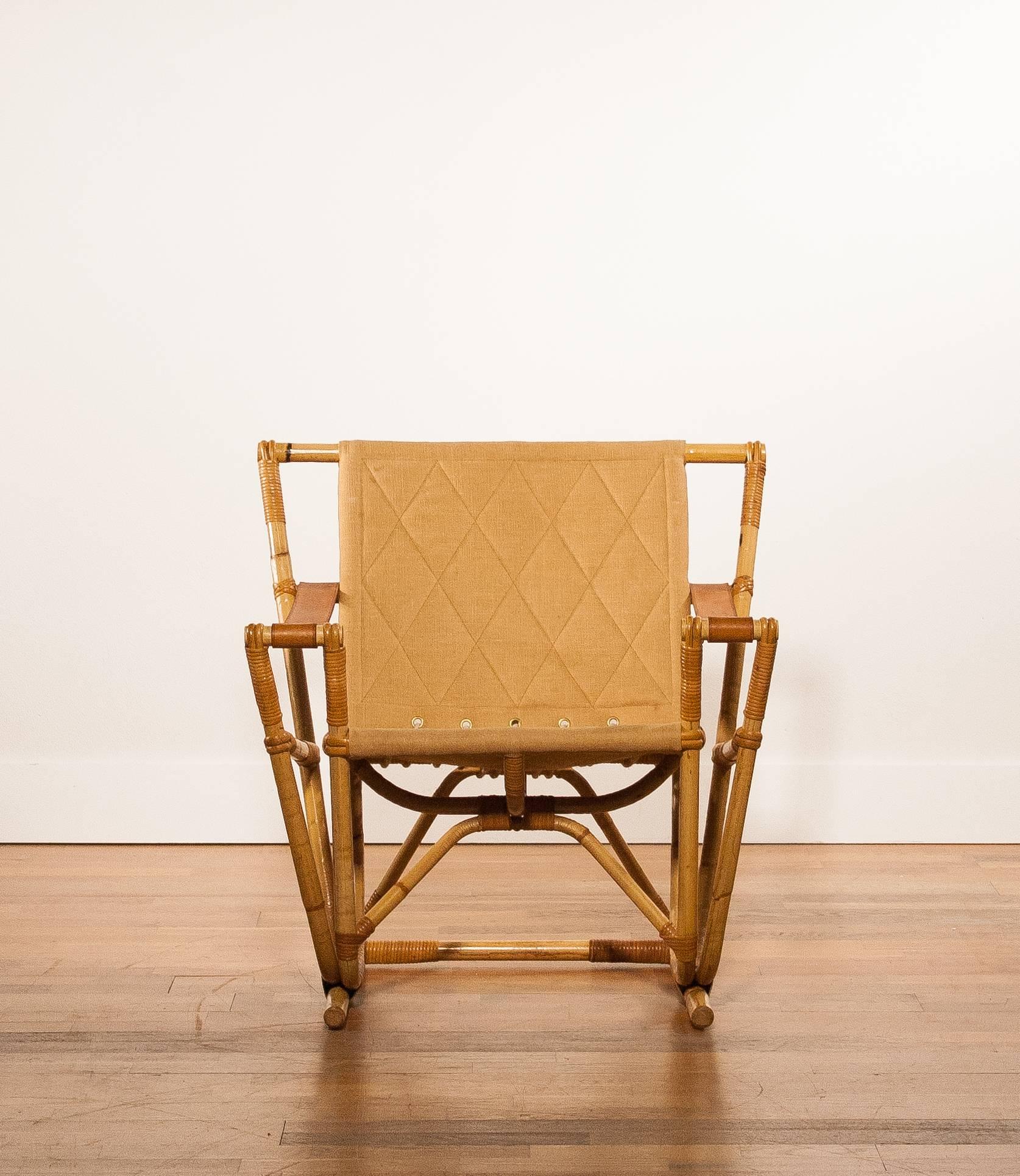 1950s Beautiful Bamboo Safari Chair In Excellent Condition In Silvolde, Gelderland
