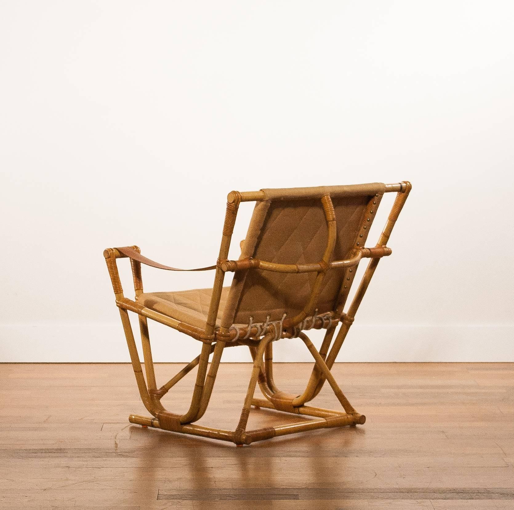 1950s Beautiful Bamboo Safari Chair 3