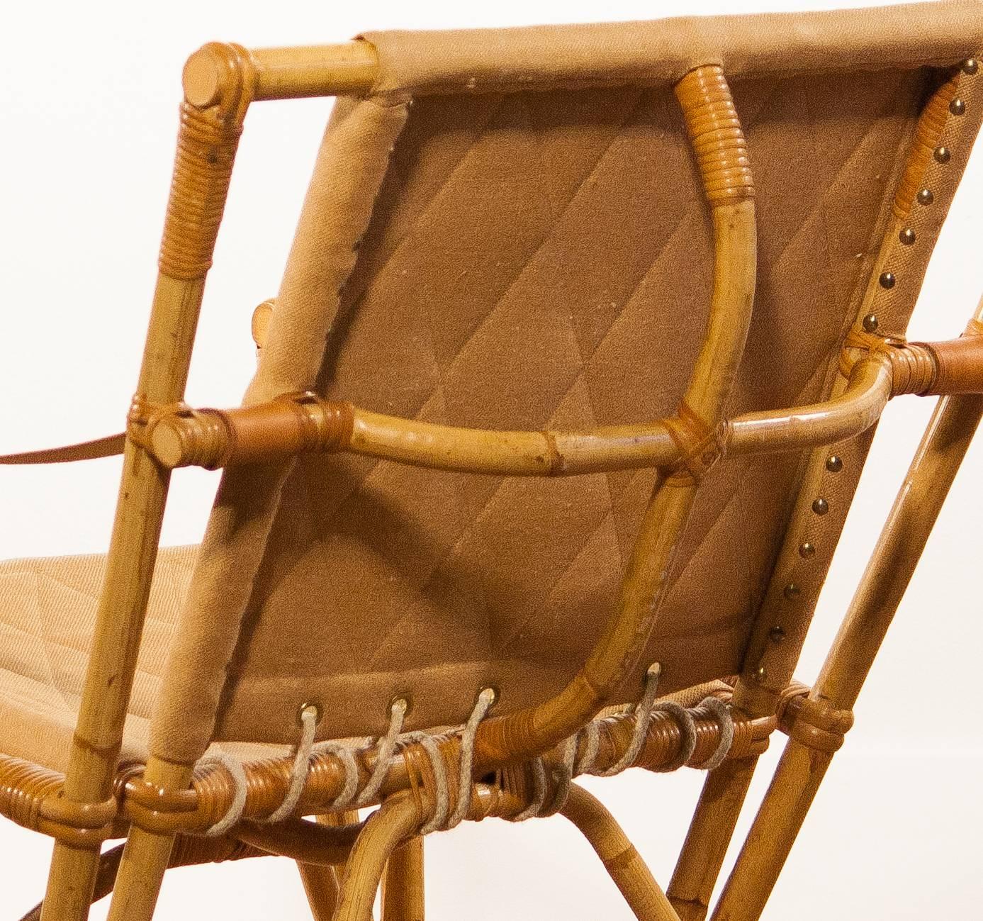 1950s Beautiful Bamboo Safari Chair 2
