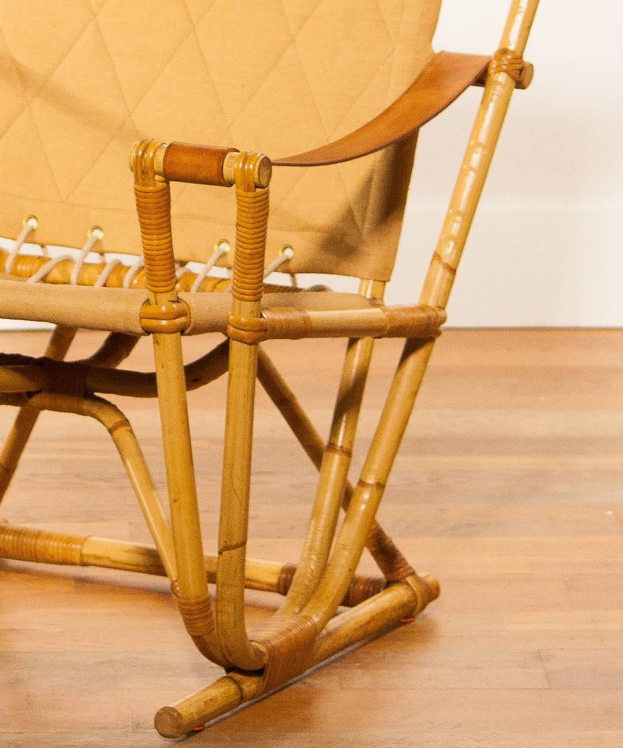 1950s Beautiful Bamboo Safari Chair 1