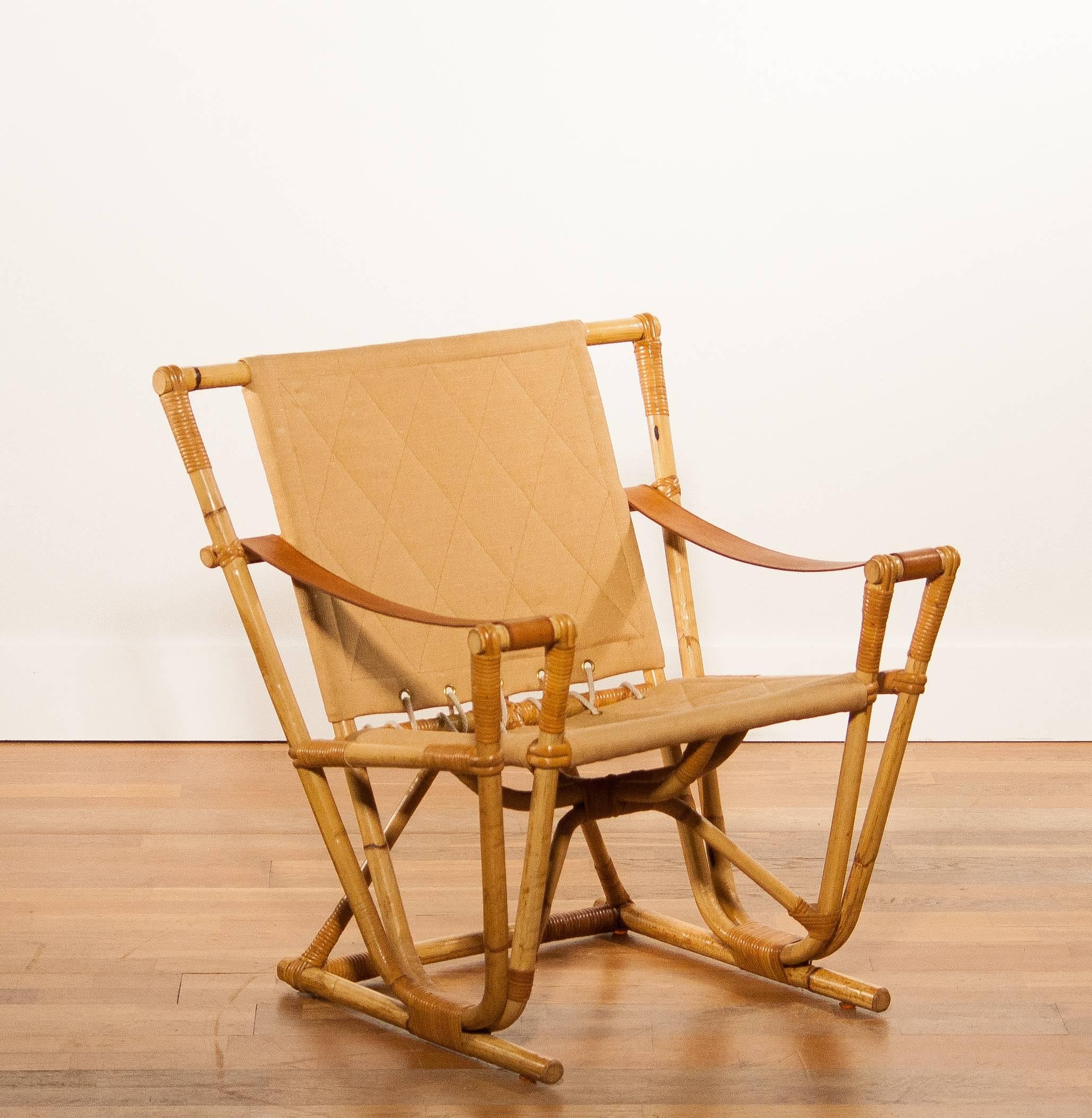 Mid-20th Century 1950s Beautiful Bamboo Safari Chair
