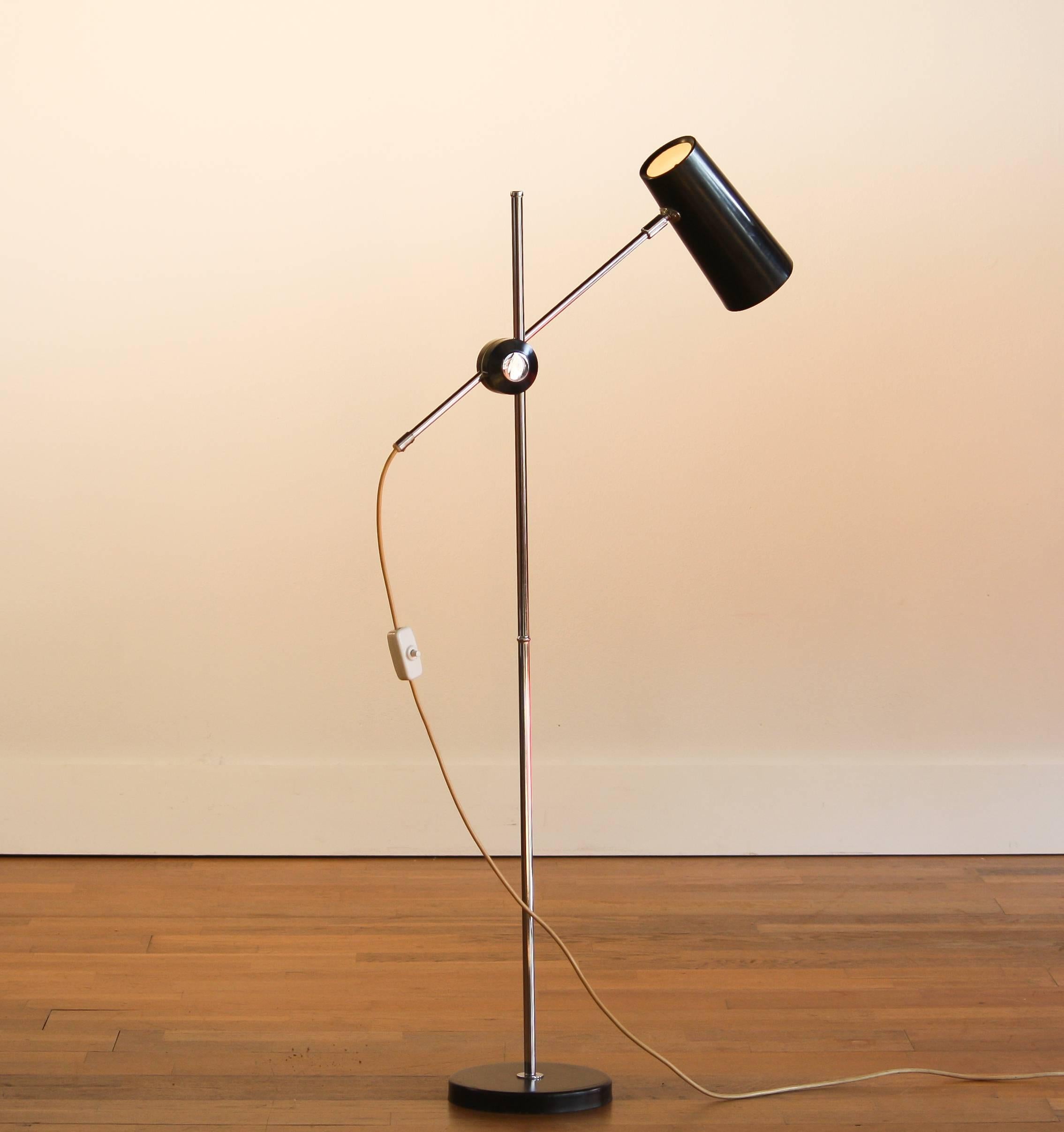 Steel 1960s, Beautiful Floor Lamp by Anders Pehrson