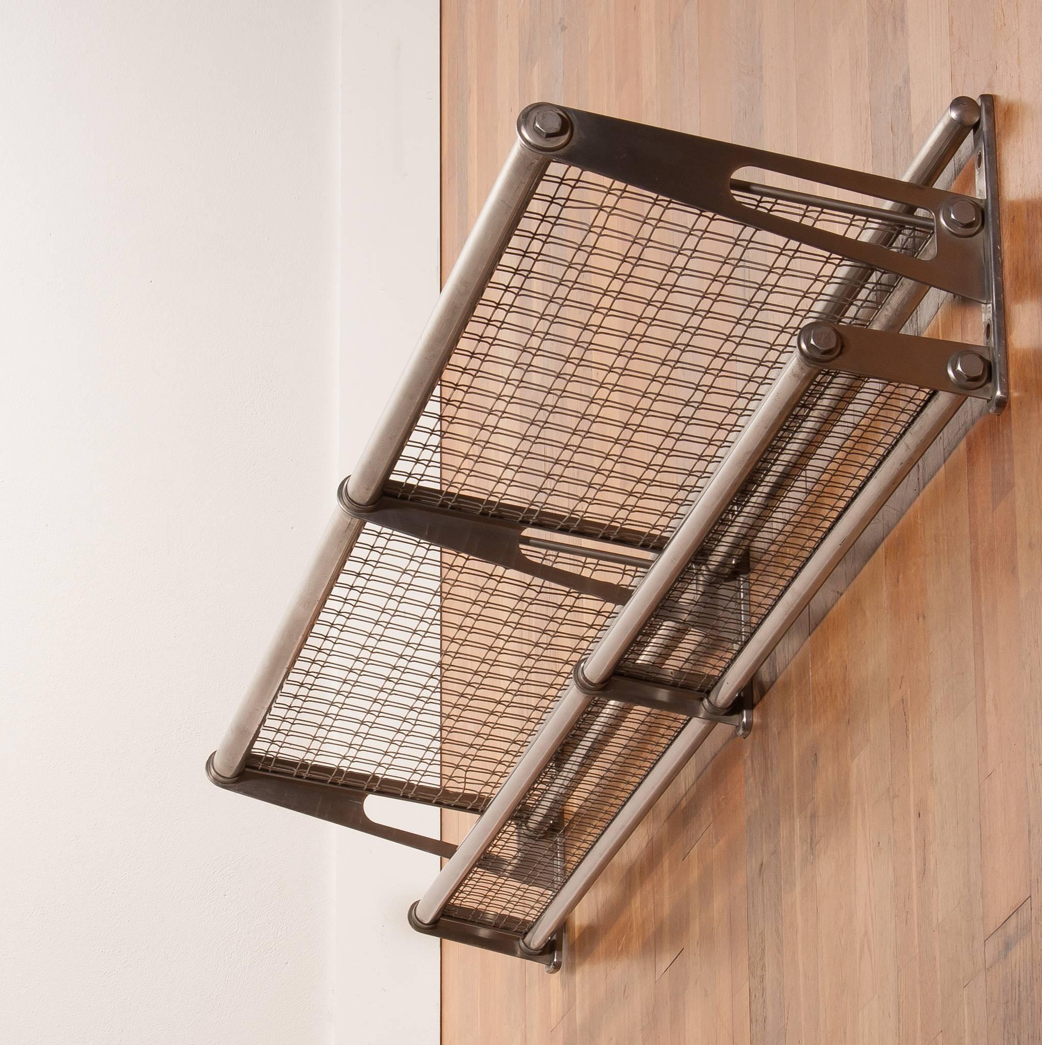 1950s, a Wall-Mounted Luggage Rack In Excellent Condition In Silvolde, Gelderland