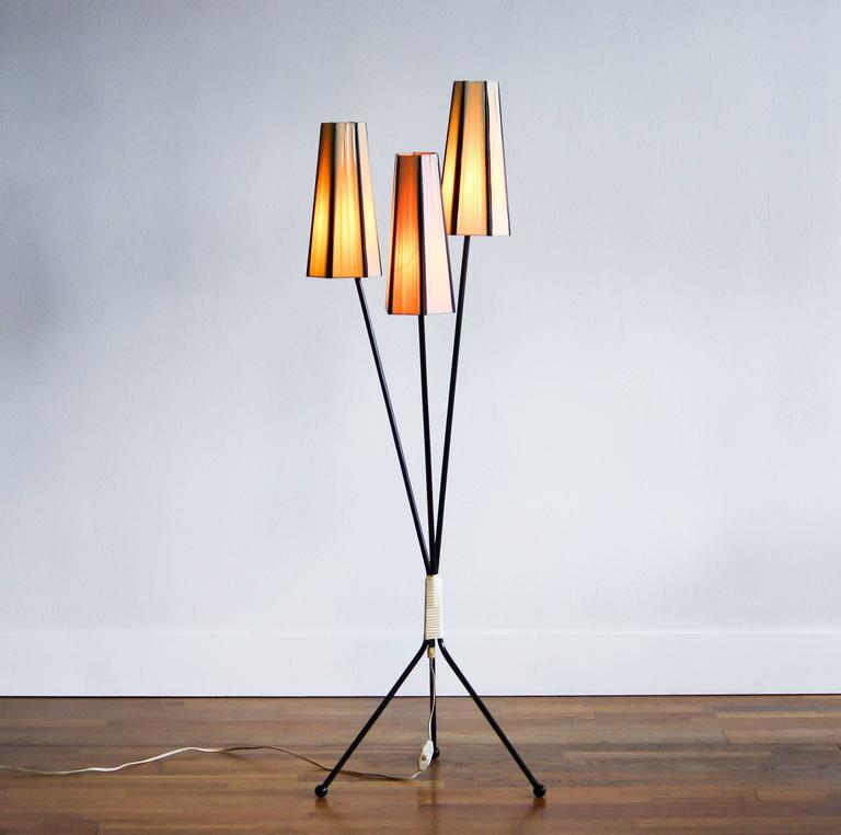1950s beautiful three lights swedish floor l for sale 1950s beautiful three lights swedish floor l for sale