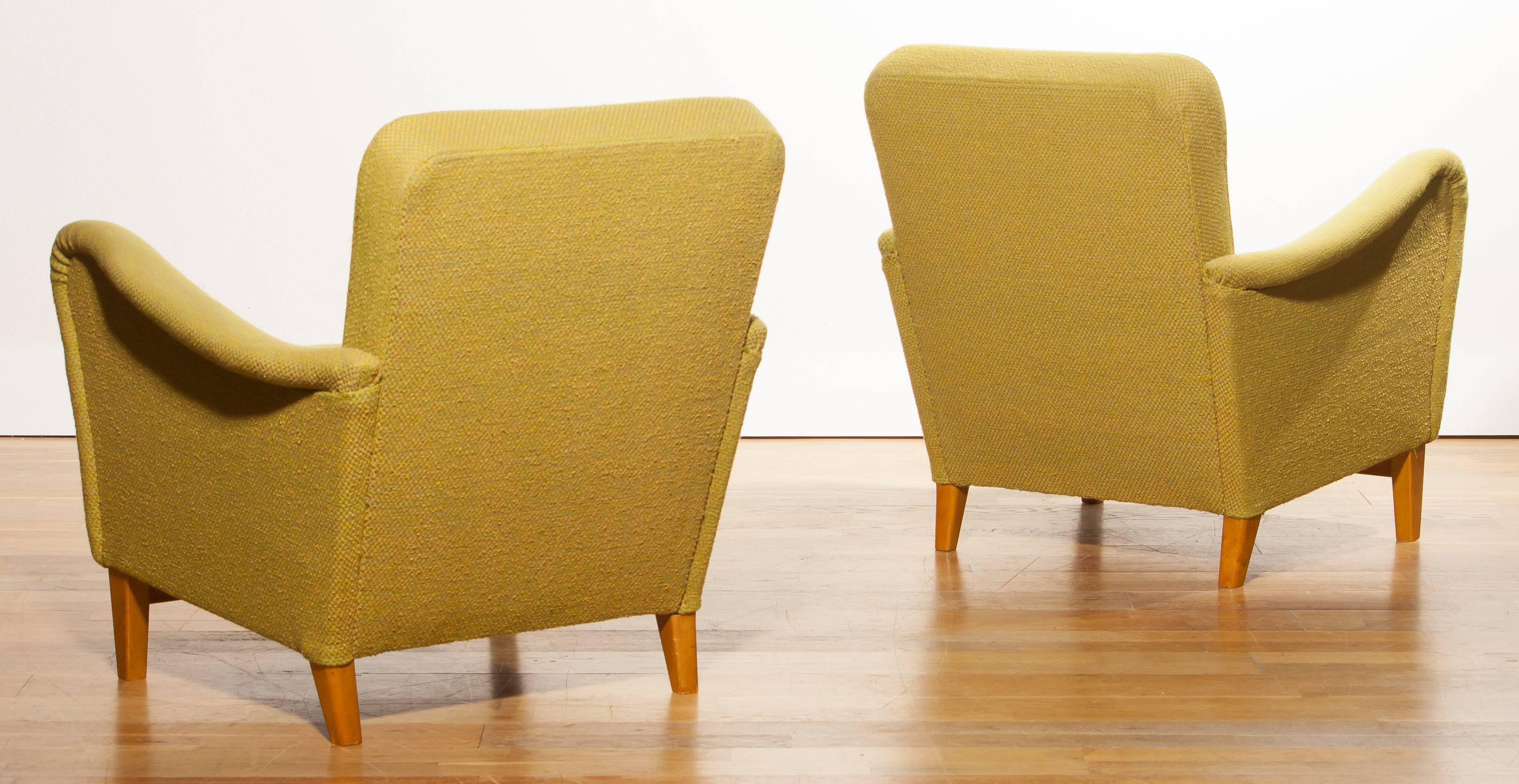 1940s a Pair Lounge Chairs by Carl Malmsten for DUX In Good Condition In Silvolde, Gelderland