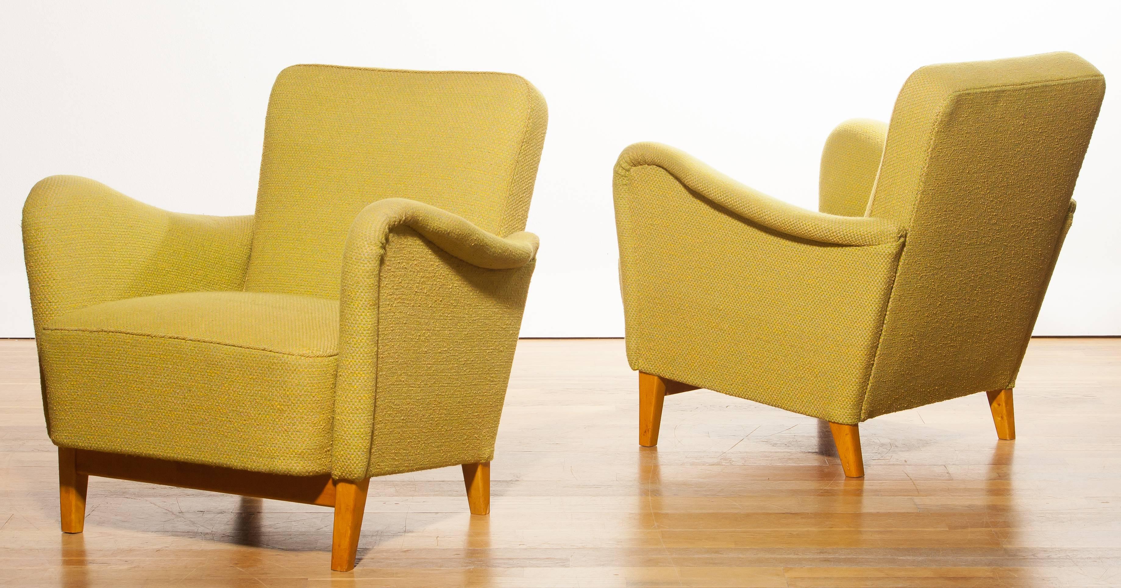 1940s a Pair Lounge Chairs by Carl Malmsten for DUX 2
