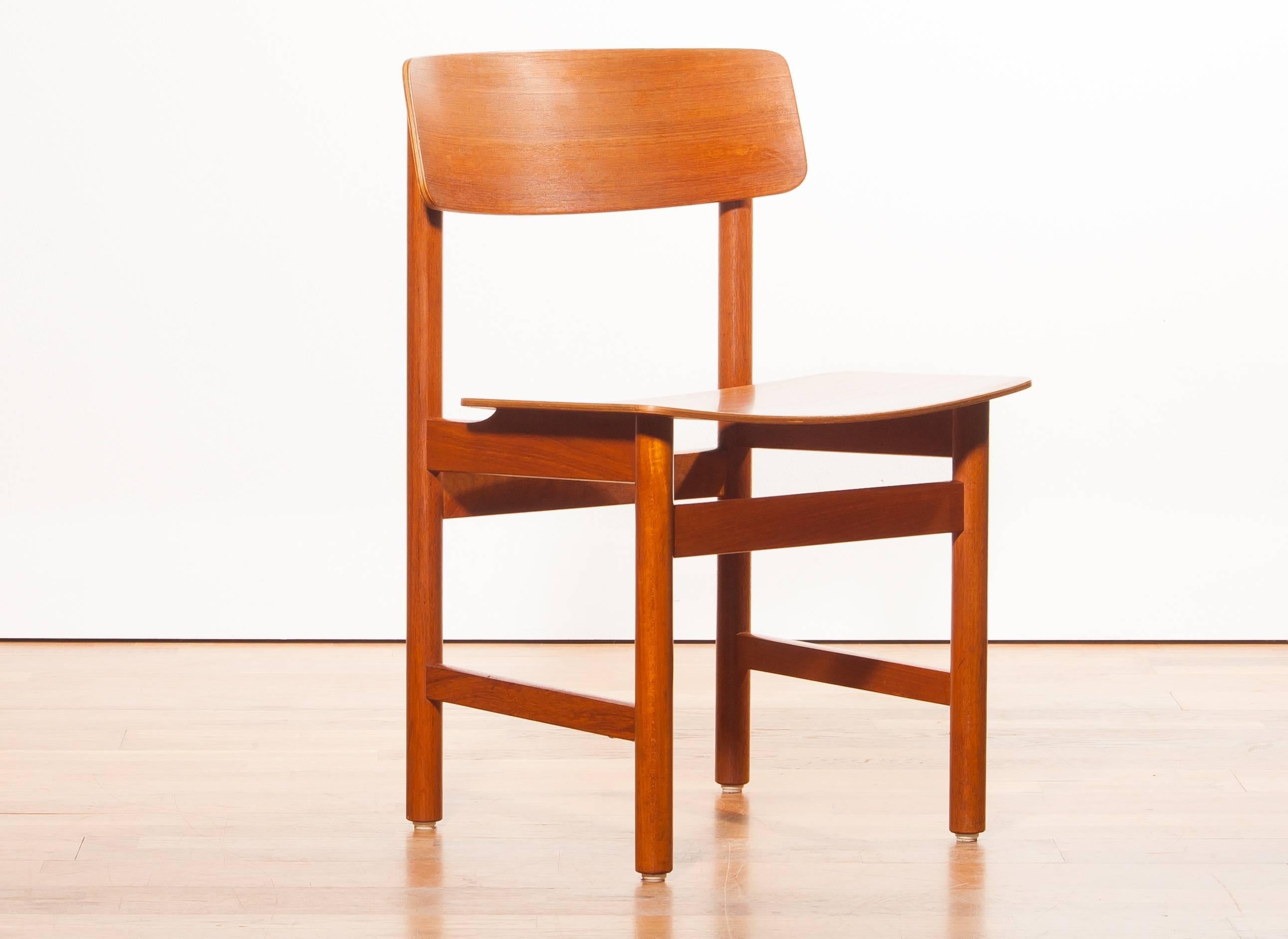 Danish 1960s, a Set of Four Teak Plywood Dining Chairs by B�ørge Mogensen Attributes