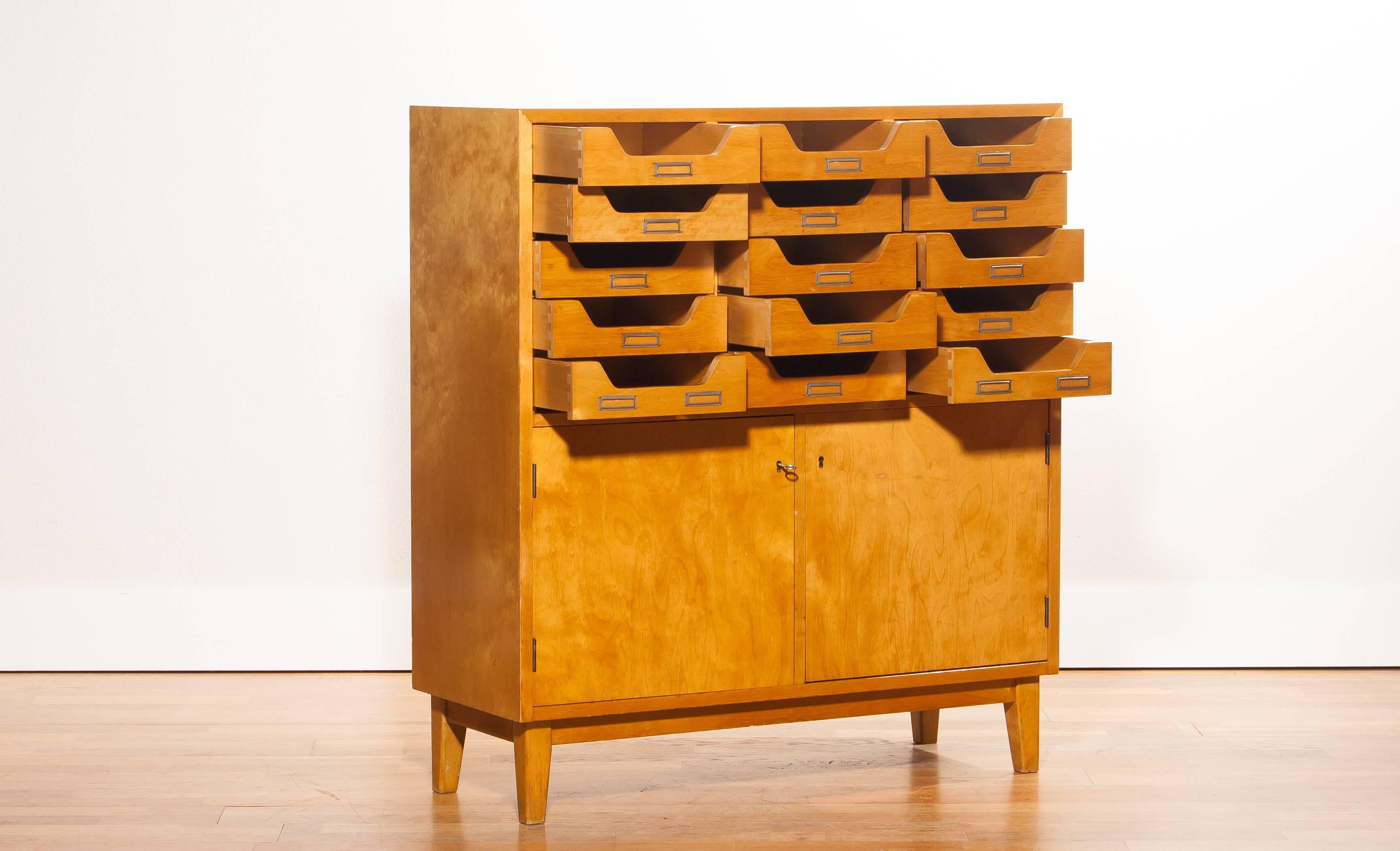 1950s, Elm Archive Cabinet by Jakobsson Industrier for Säffle 1