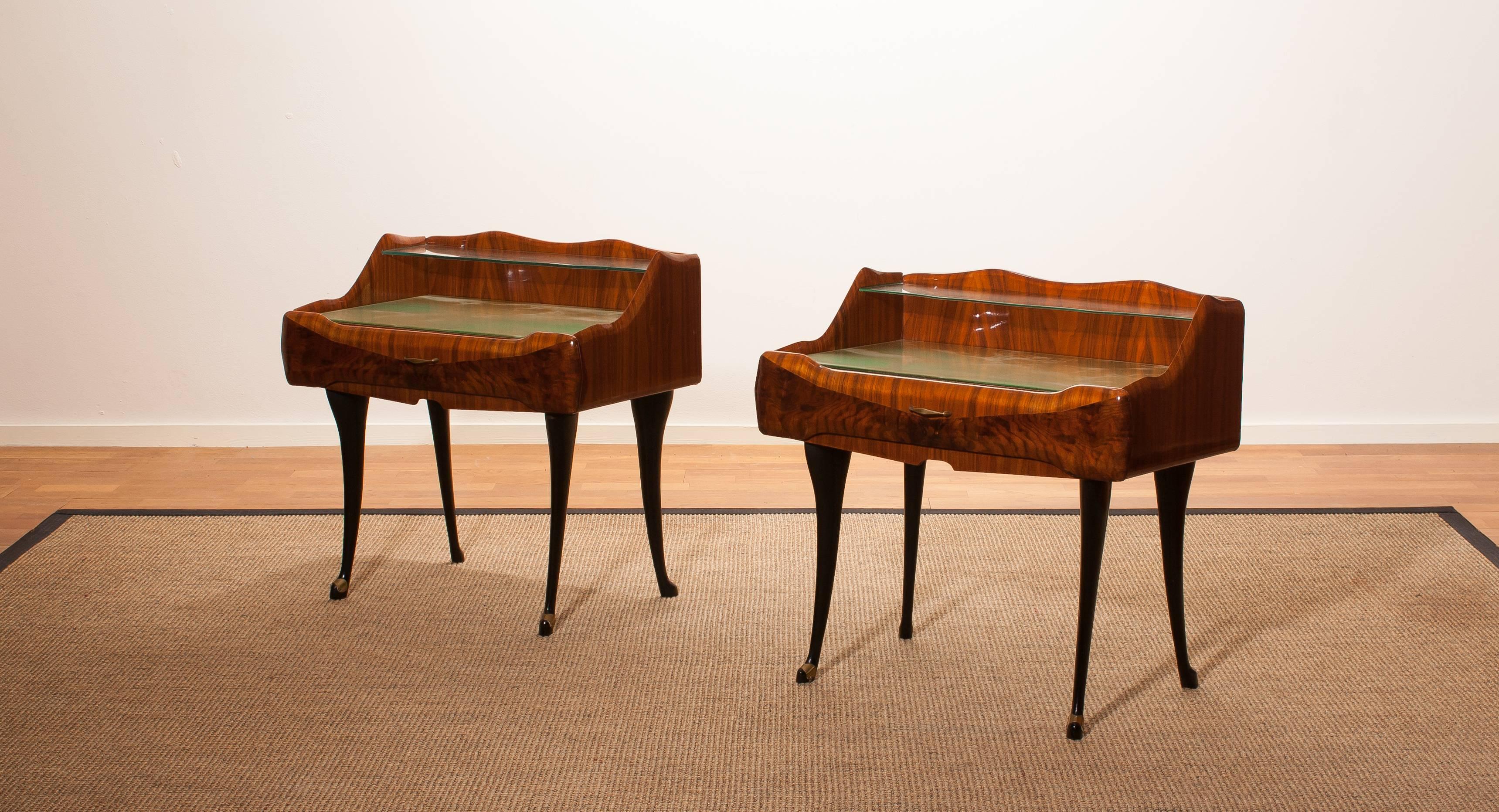Mid-20th Century Set of Two, 1950s Nightstands by Paolo Buffa, Italy