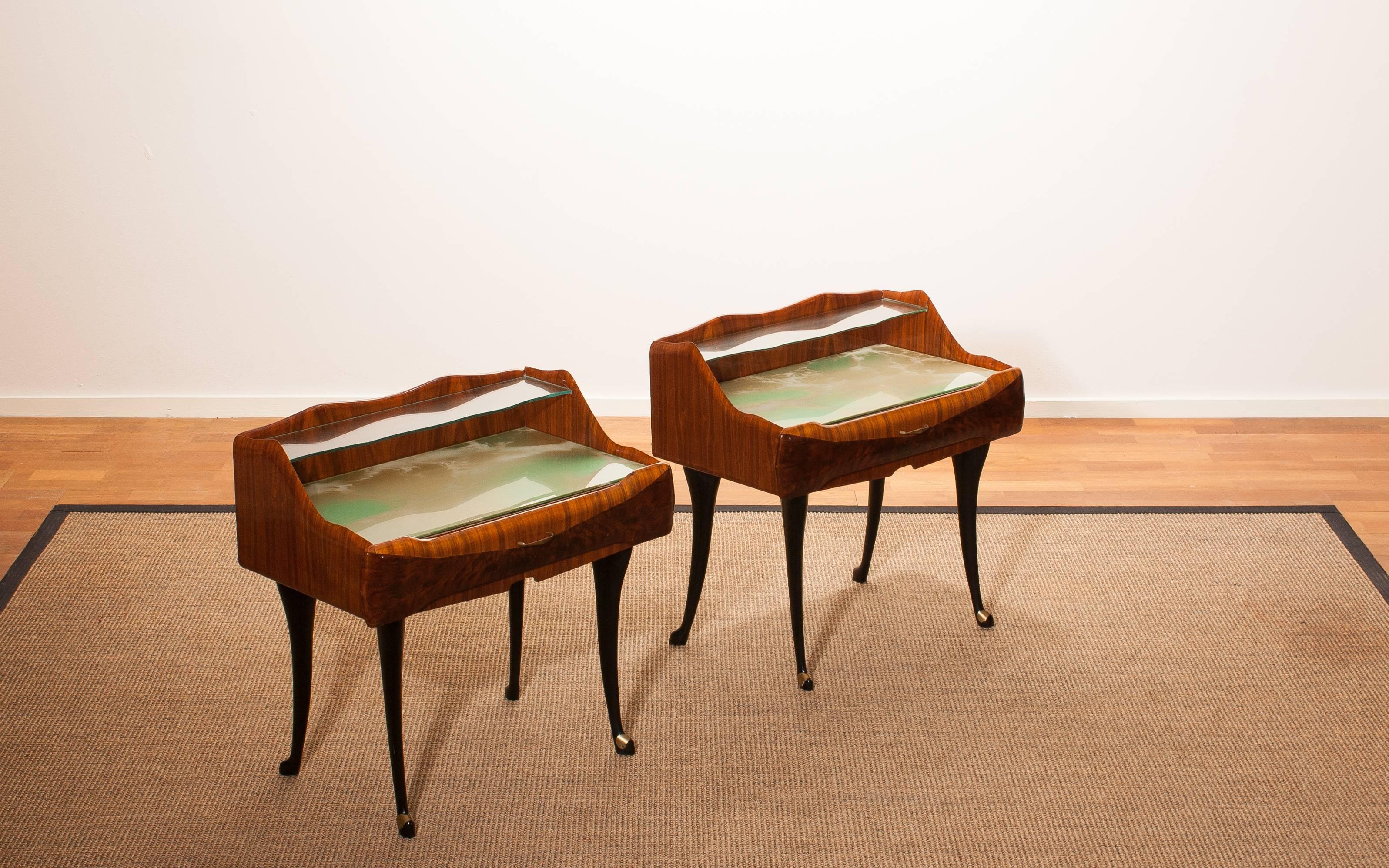 Victorian Set of Two, 1950s Nightstands by Paolo Buffa, Italy