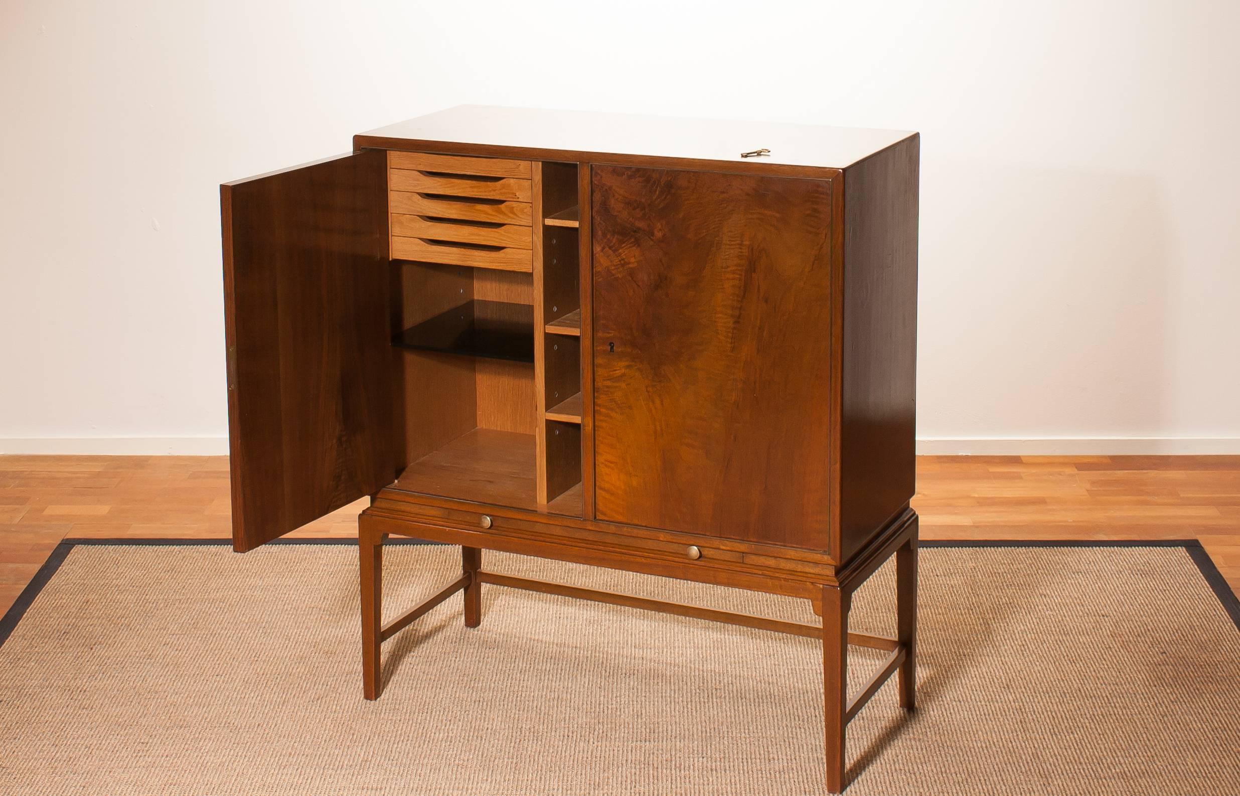 1950s, Burl Wood Cabinet by Boet Sweden 1