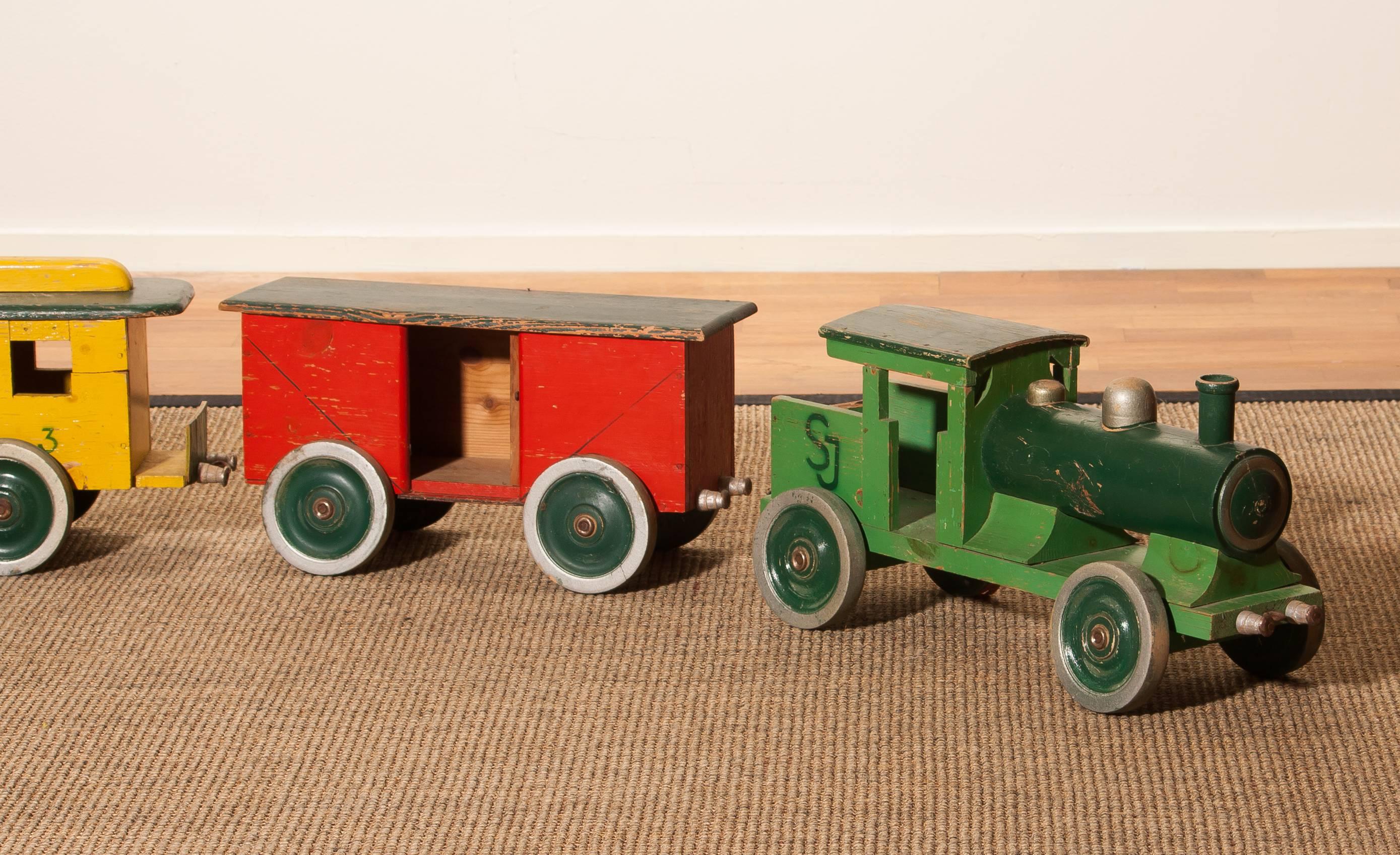 1930s Large Wooden Toy Train, Sweden 2