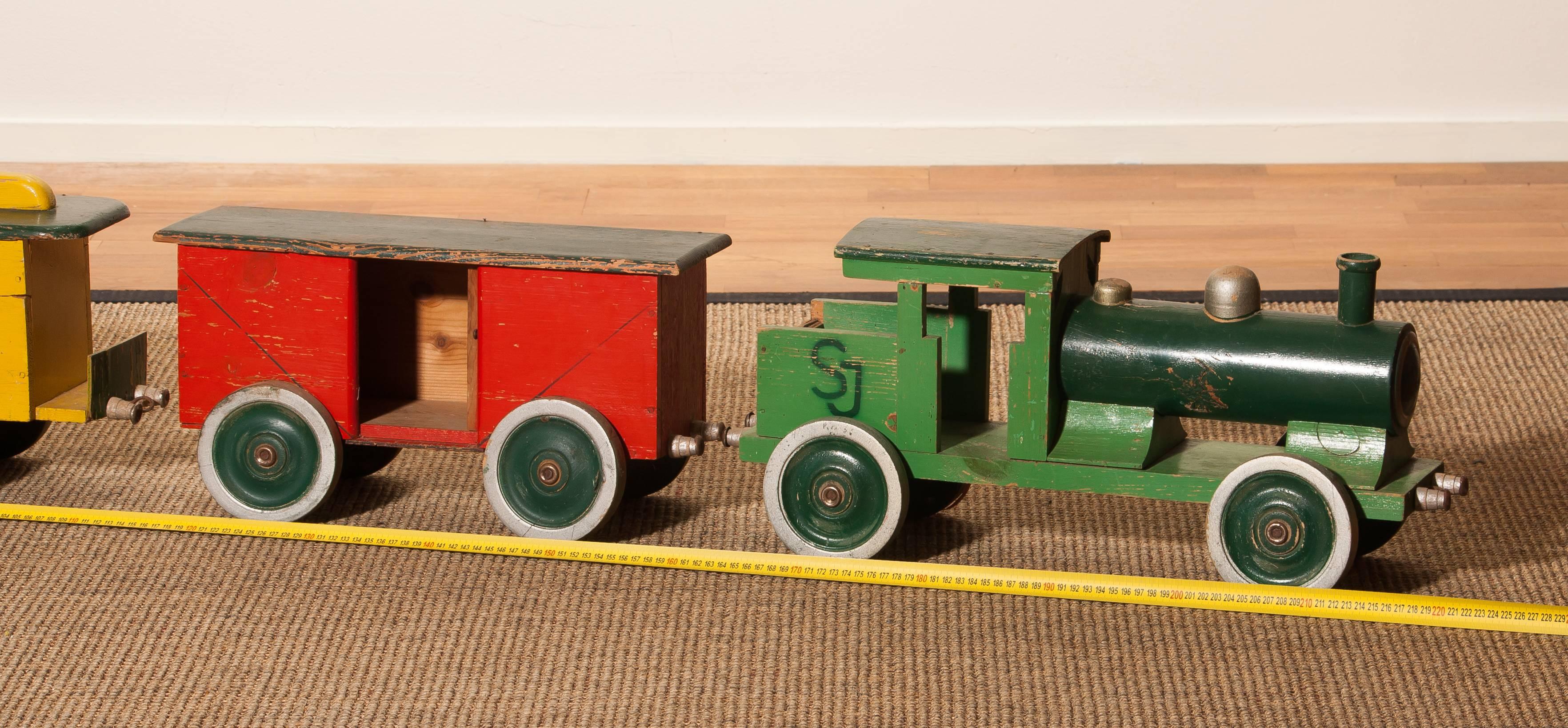 1930s Large Wooden Toy Train, Sweden 3