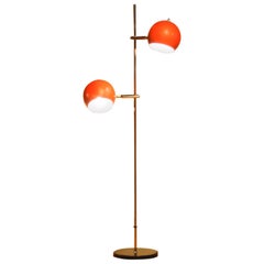 1970s, Two-Light Red Eye-Ball Floor Lamp