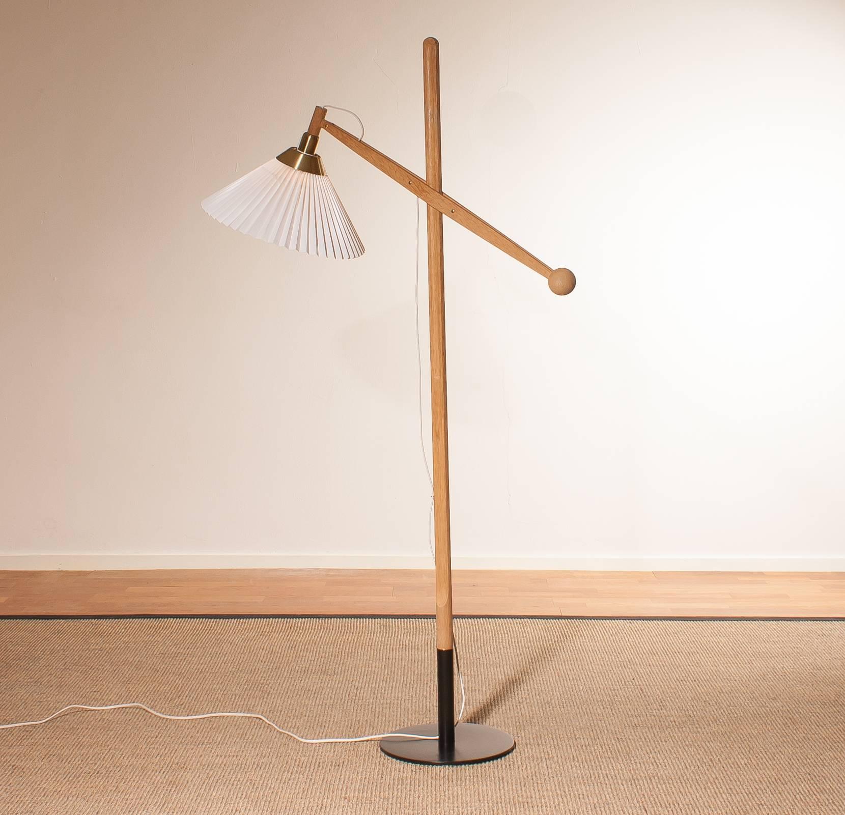 Danish 1950s, Oak Floor Lamp by Vilhelm Wohlert