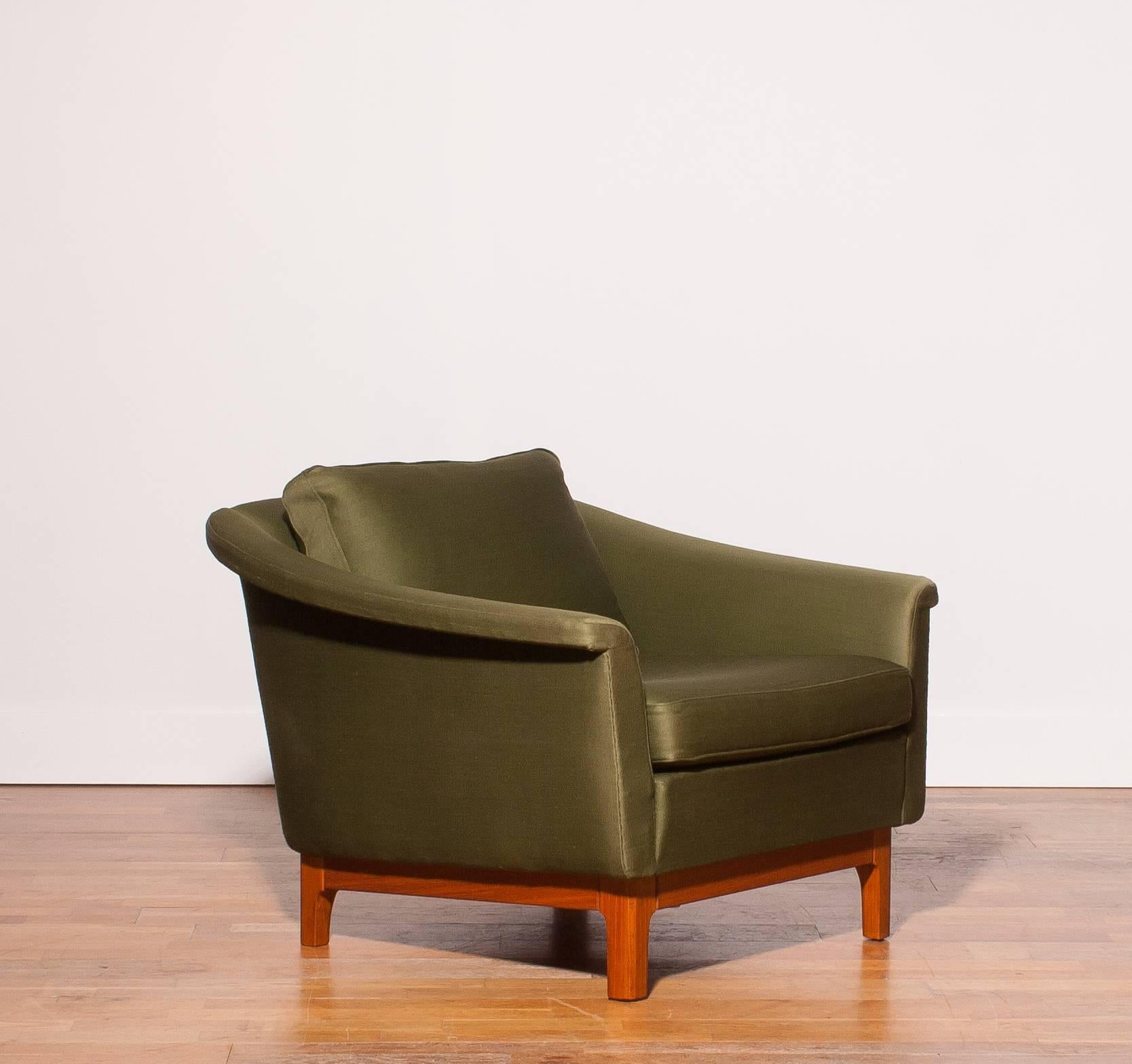 1960s, Green Lounge Chair by Folke Ohlsson for DUX 3