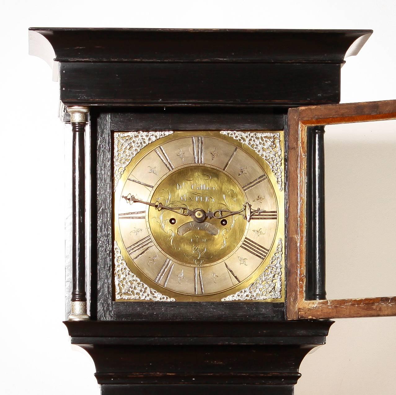 Early 18th Century, I.W.M., London Longcase Clock in Black Polish 1