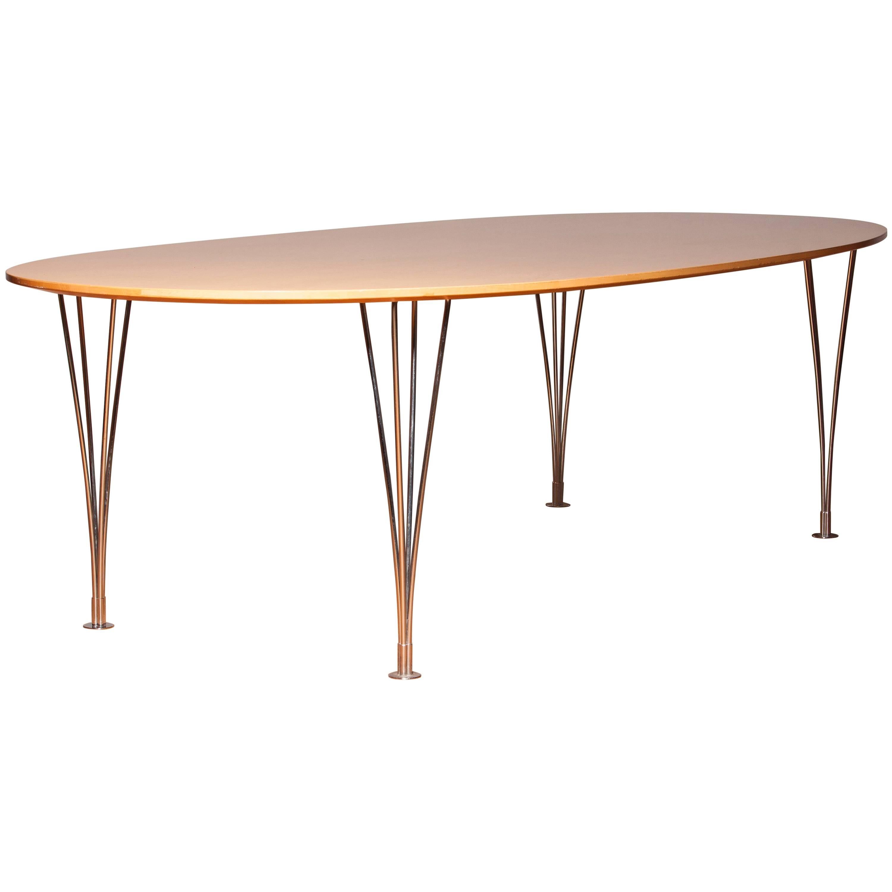 1960s, 'Superelipse' Dining Table by Piet Hein & Bruno Mathsson