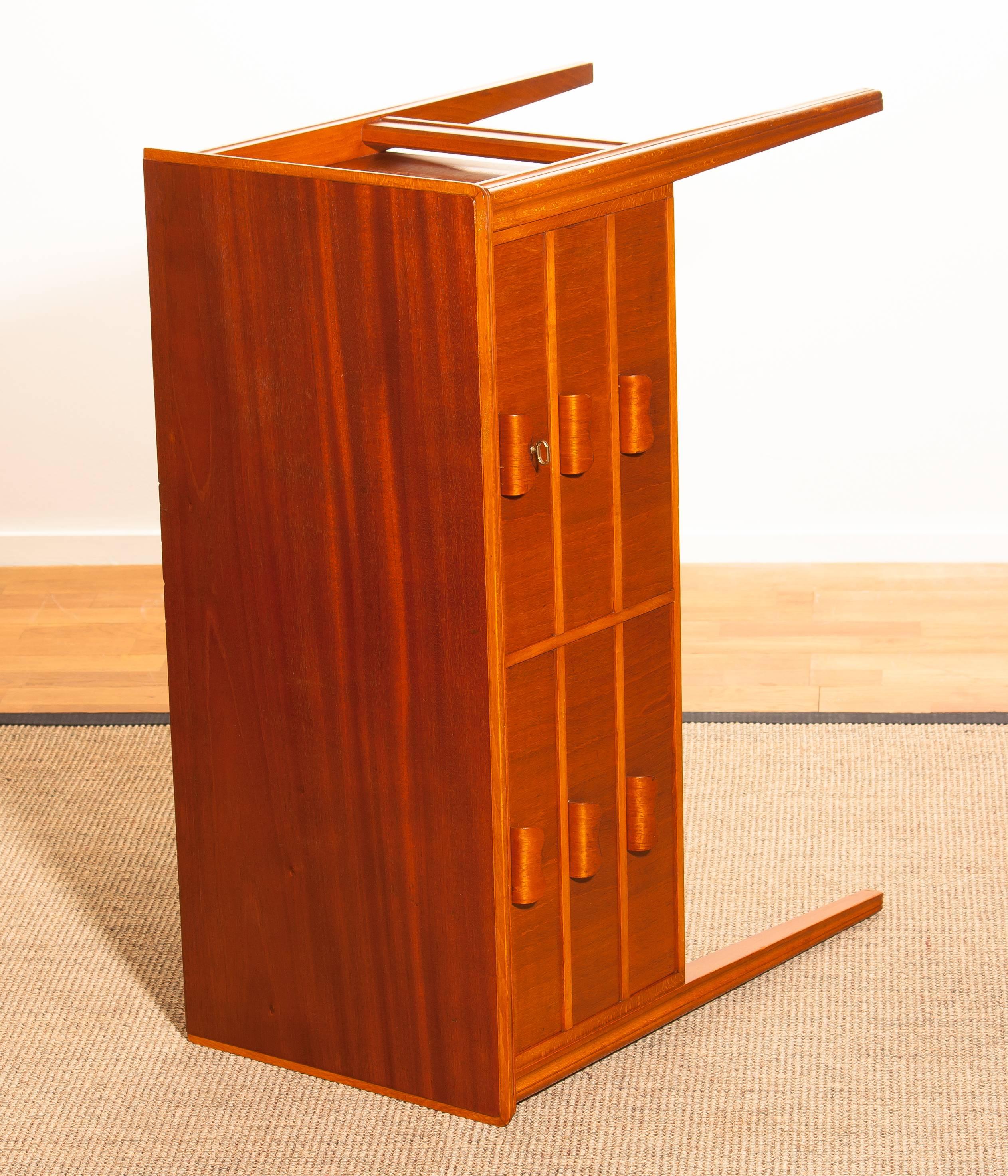 1950s, Teak and Beech Chest of Drawers by Ferdinand Lundquist 5