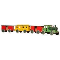 Grand train à jouets en bois des années 1930, Suède