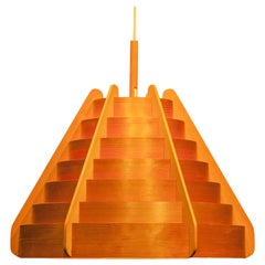 1960s Pine Bent Wood Large Pendant by Hans-Agne Jakobsson for Ellysett