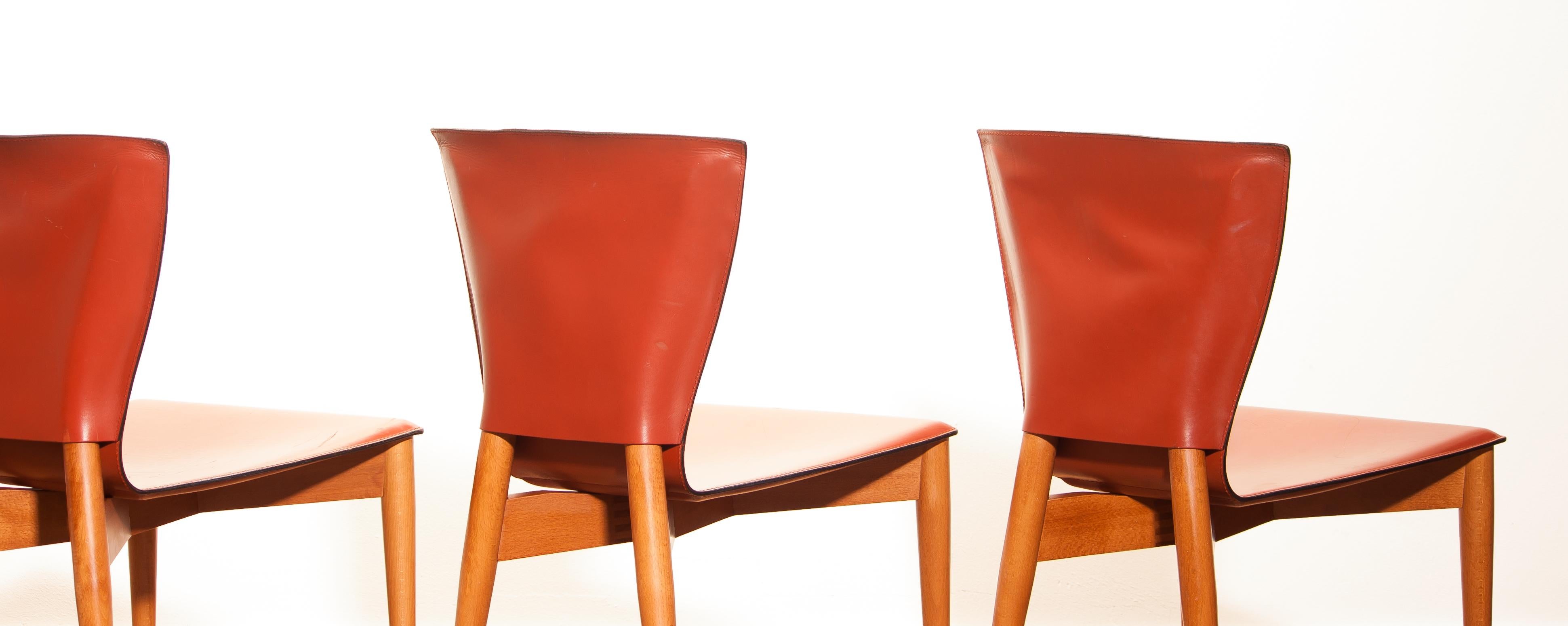 1970s Set of Four 'Vela' Dining Chairs by Carlo Bartoli for Matteo Grassi 6