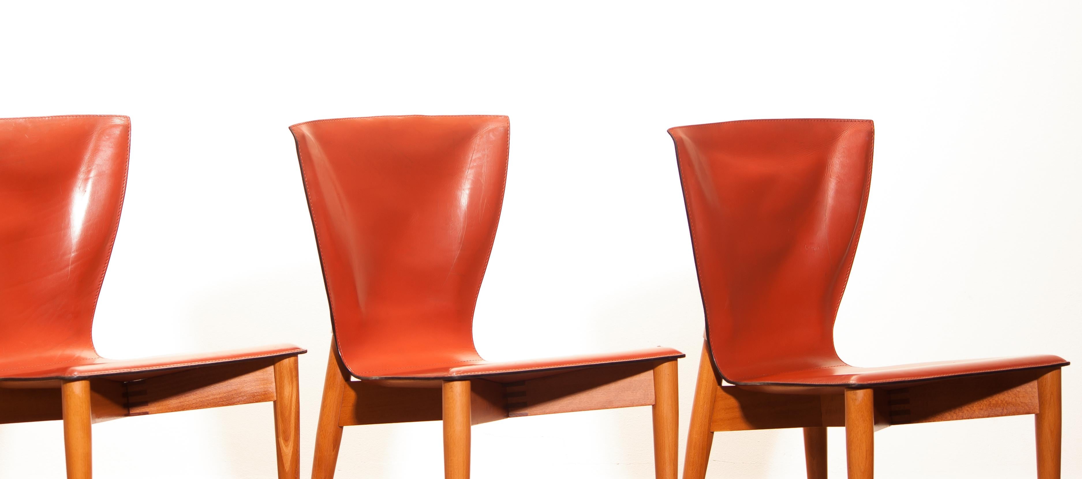 1970s Set of Four 'Vela' Dining Chairs by Carlo Bartoli for Matteo Grassi 8