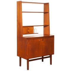 Vintage 1950s Teak Bookshelves Secretaire Cabinet by Hovmantorp