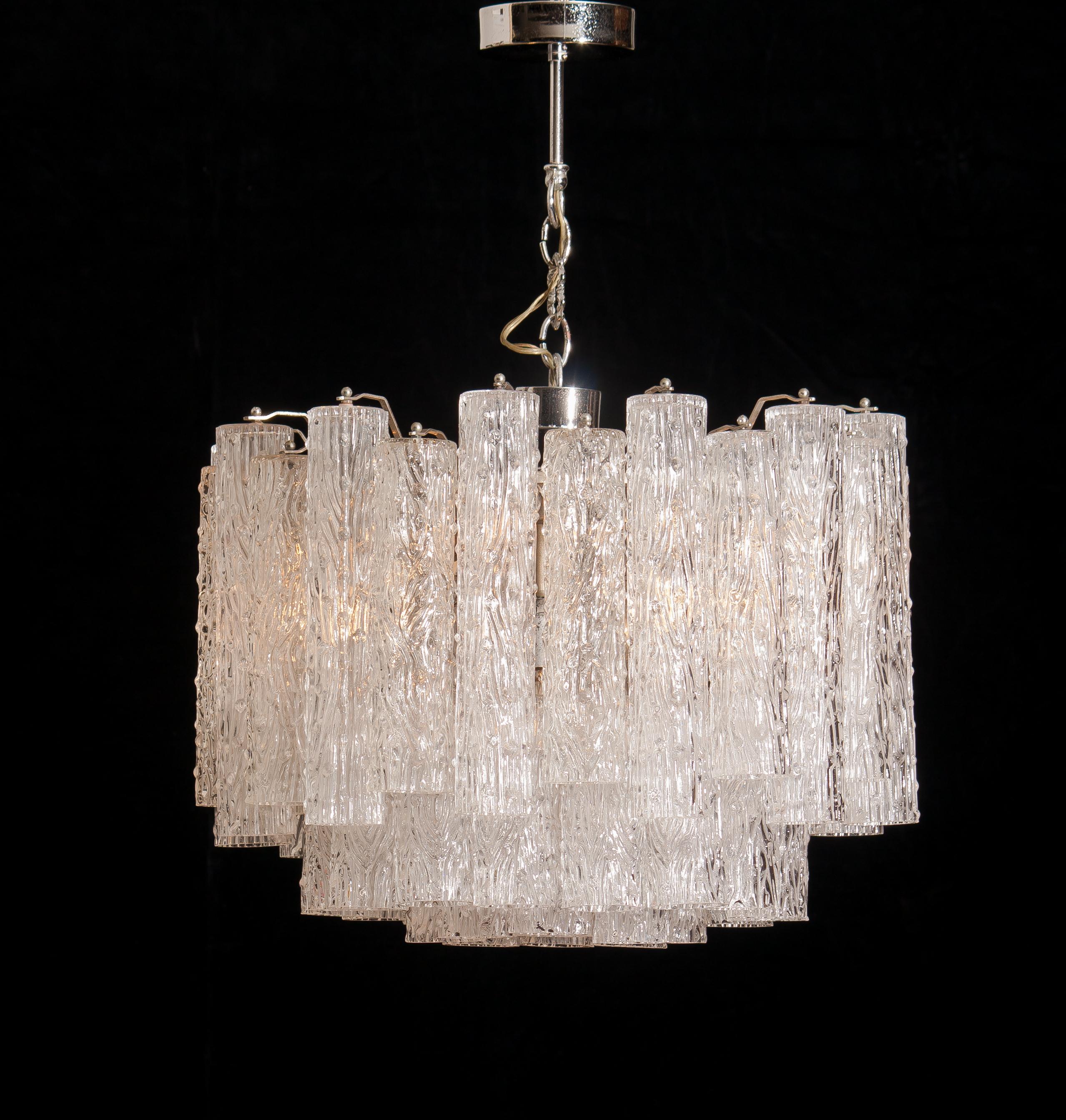 Clear Tronchi Murano Crystal Chandelier by Toni Zuccheri, Italy, 1960 In Good Condition In Silvolde, Gelderland