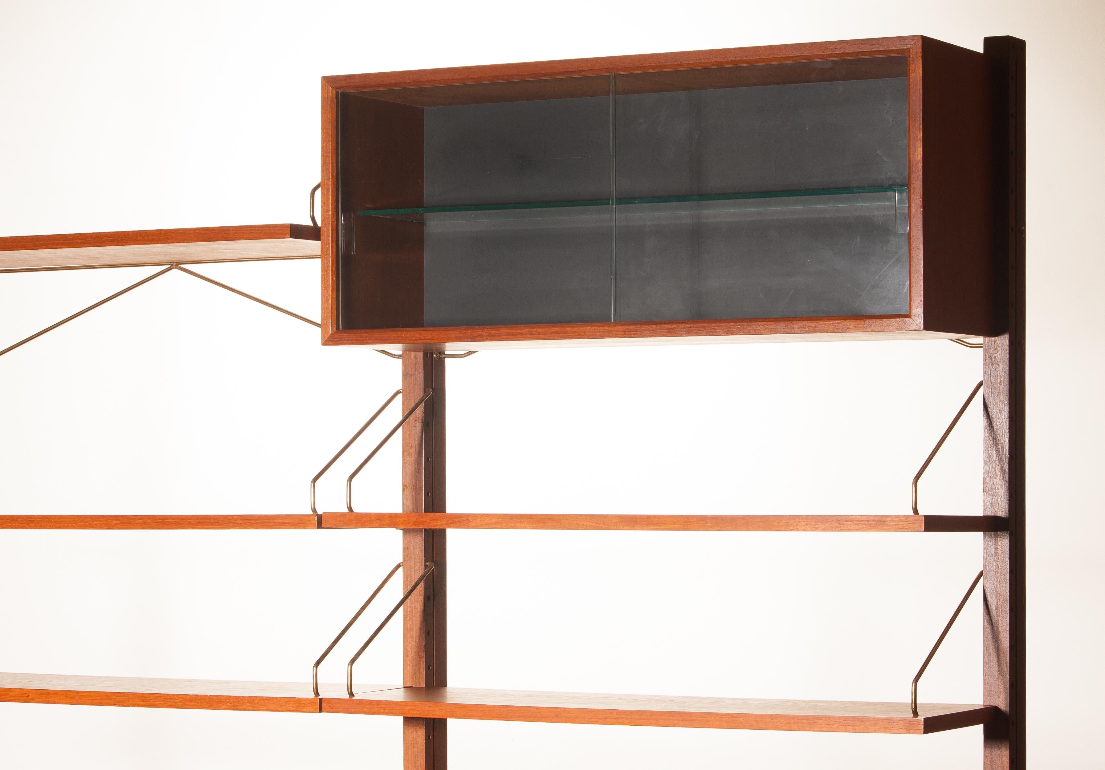 1960s, Poul Cadovius For Cado Teak With Golden Supports Bookcase / Desk 2