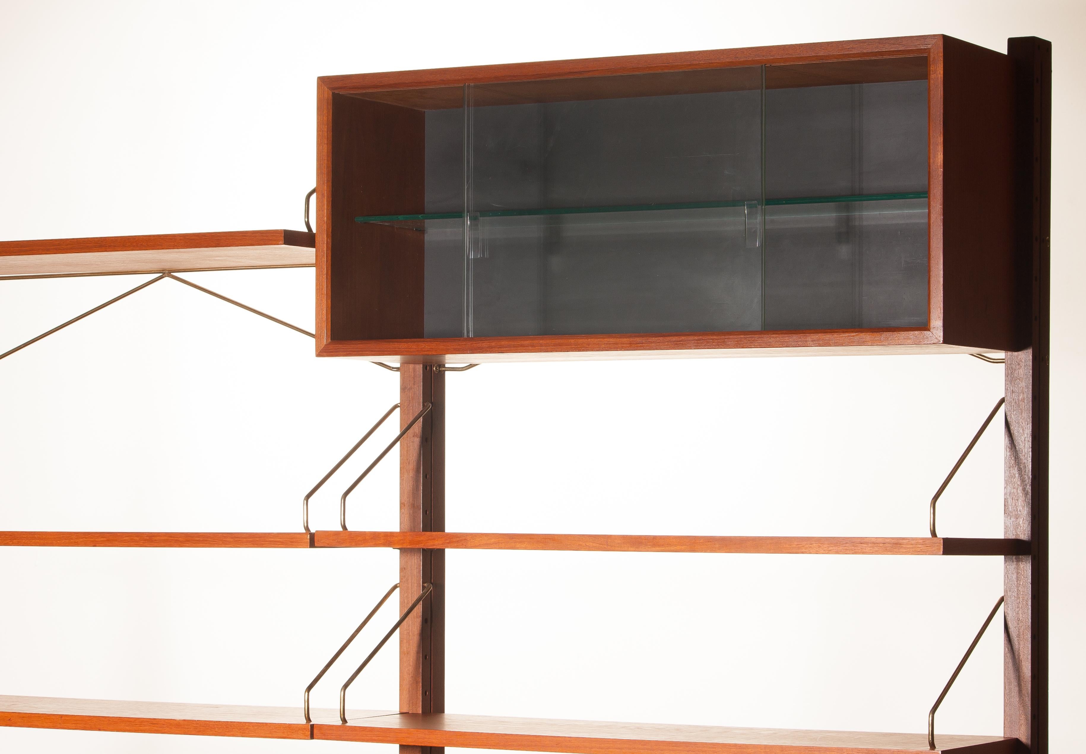 1960s, Poul Cadovius For Cado Teak With Golden Supports Bookcase / Desk 3