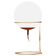 1970s, White Glass Table Lamp by Hala Zeist "the Basket" on a White Metal Frame