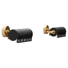 1950s Black Bed Reading / Wall Lights Sconces 'Model 8260' By Falkenberg Sweden.