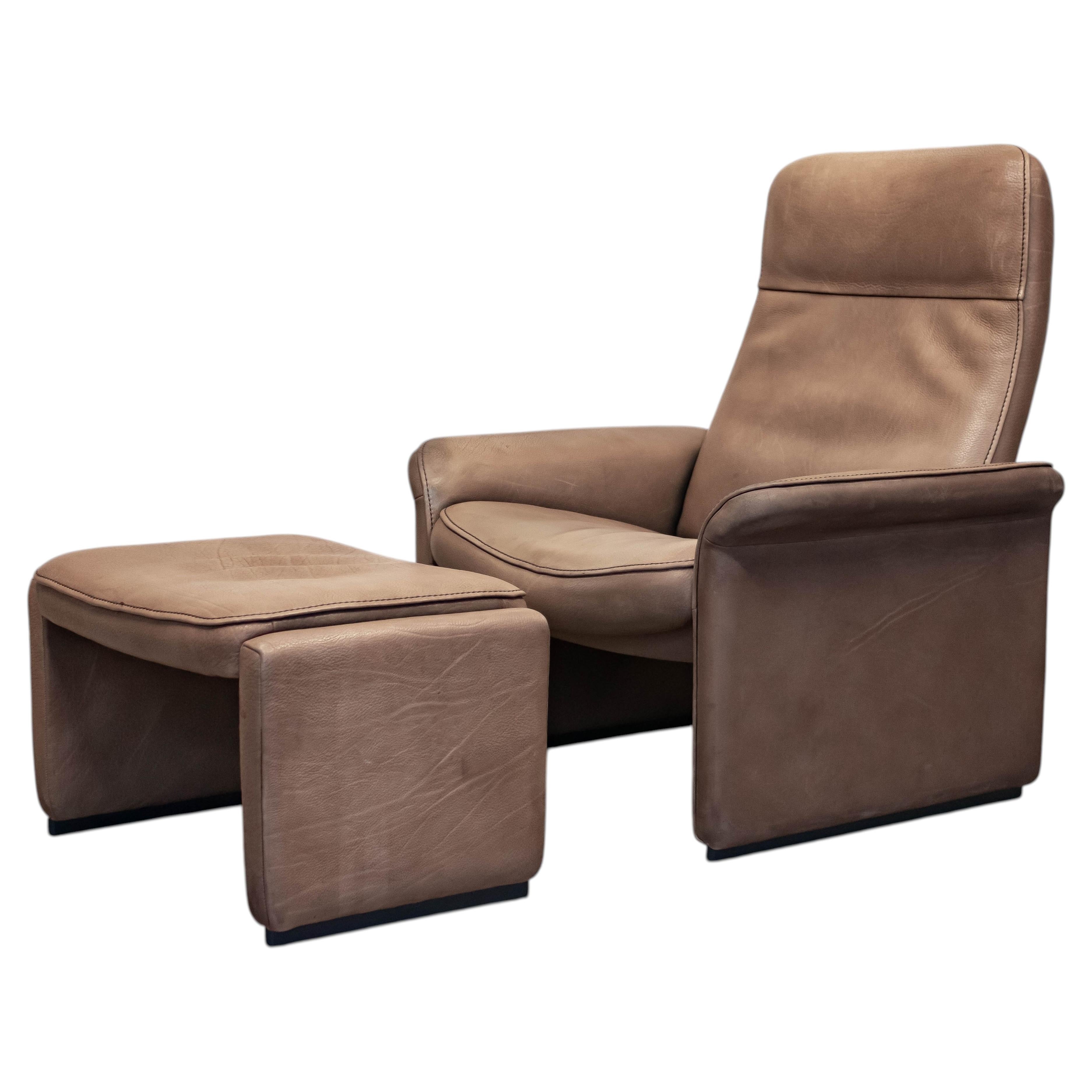 Fauteuil De Sede DS-50 avec repose-pieds, Suisse, années 1960 en vente