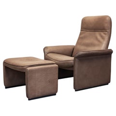 De Sede DS-50 Loungesessel mit Fußhocker, Schweiz, 1960er Jahre