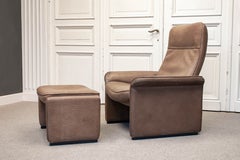 De Sede DS-50 Loungesessel mit Fußhocker, Schweiz, 1960er Jahre