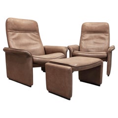 A Pair De Sede DS-50 Lounge Chairs with one Ottoman, Switzerland, 1960s