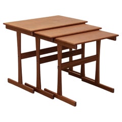 1960s Danish Nesting Tables 'Model 122' By Kristensen & Thomassen In Teak.