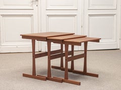 1960s Danish Nesting Tables 'Model 122' By Kristensen & Thomassen In Teak.