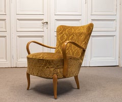 1940s Modern Lounge Chair Attributed To Alfred Christensen. Denmark