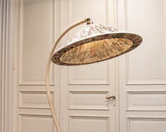 1930s, Elegant Decorative Arc / Curved Floor Lamp attributed to IWO, Sweden