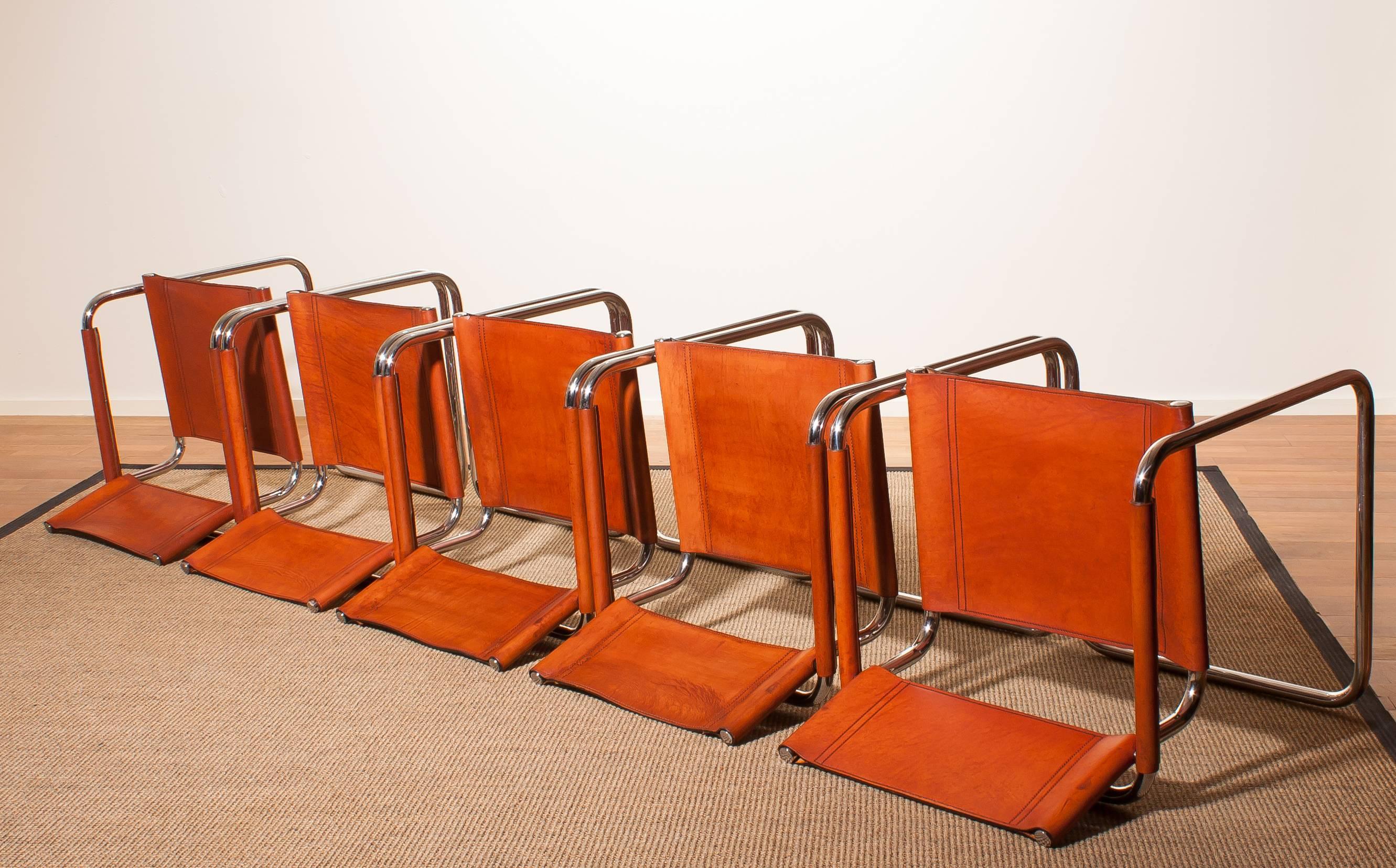 Late 20th Century 1970s, Set of Five 'Tubular Steel' Dining Chairs by Mart Stam for Jox Interni