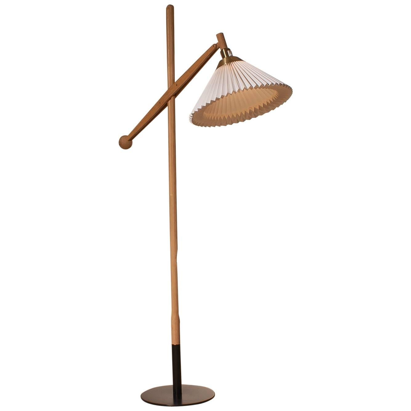 1950s, Oak Floor Lamp by Vilhelm Wohlert