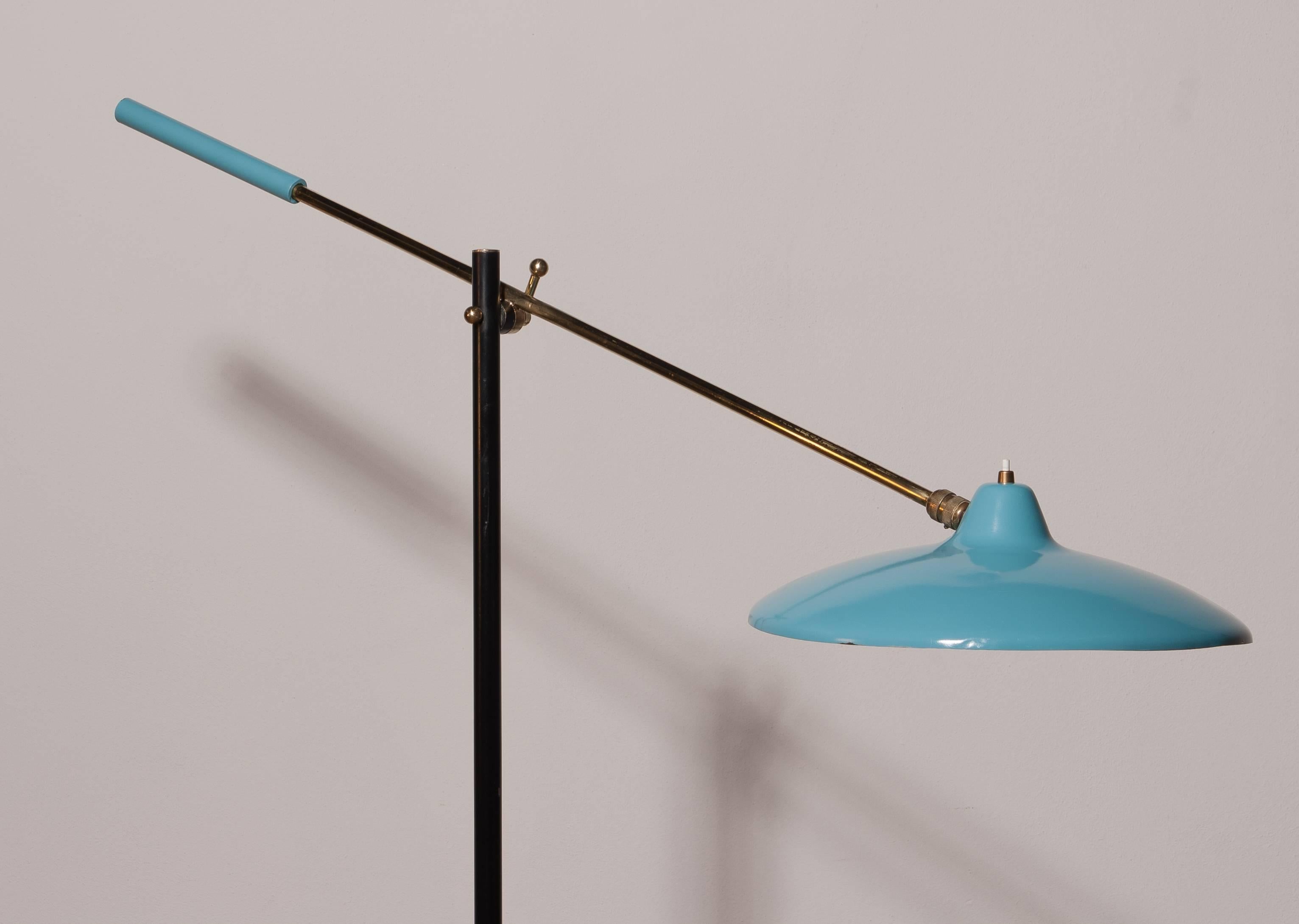 1950s, Floor Lamp by Stilnovo in Blue 3