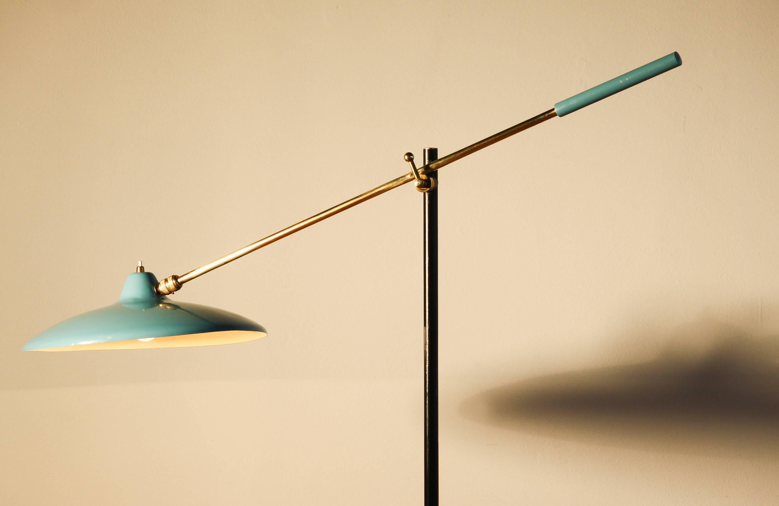 1950s, Floor Lamp by Stilnovo in Blue 4