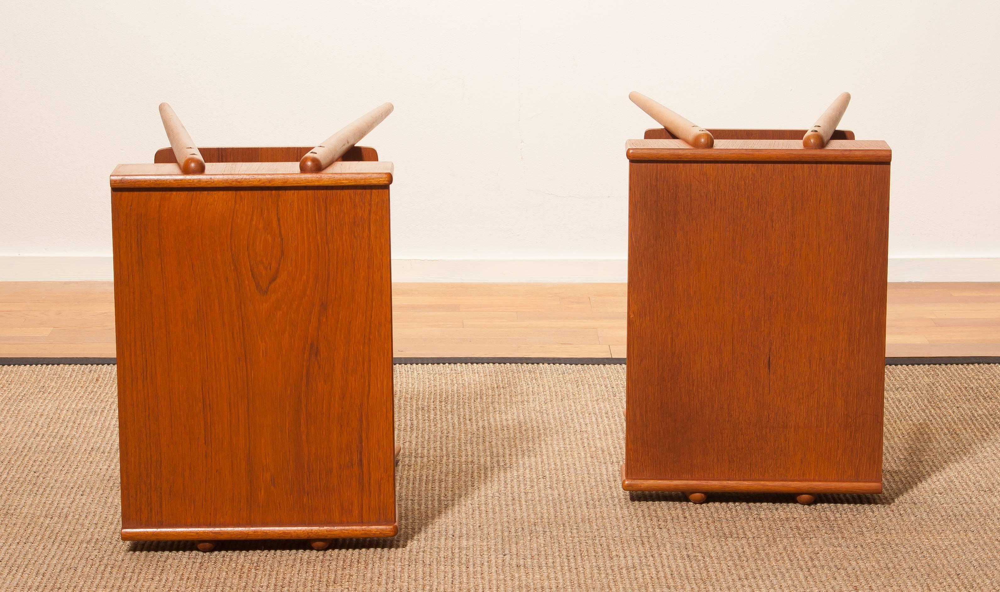 1960s, a Pair of Teak Bedside Tables 3