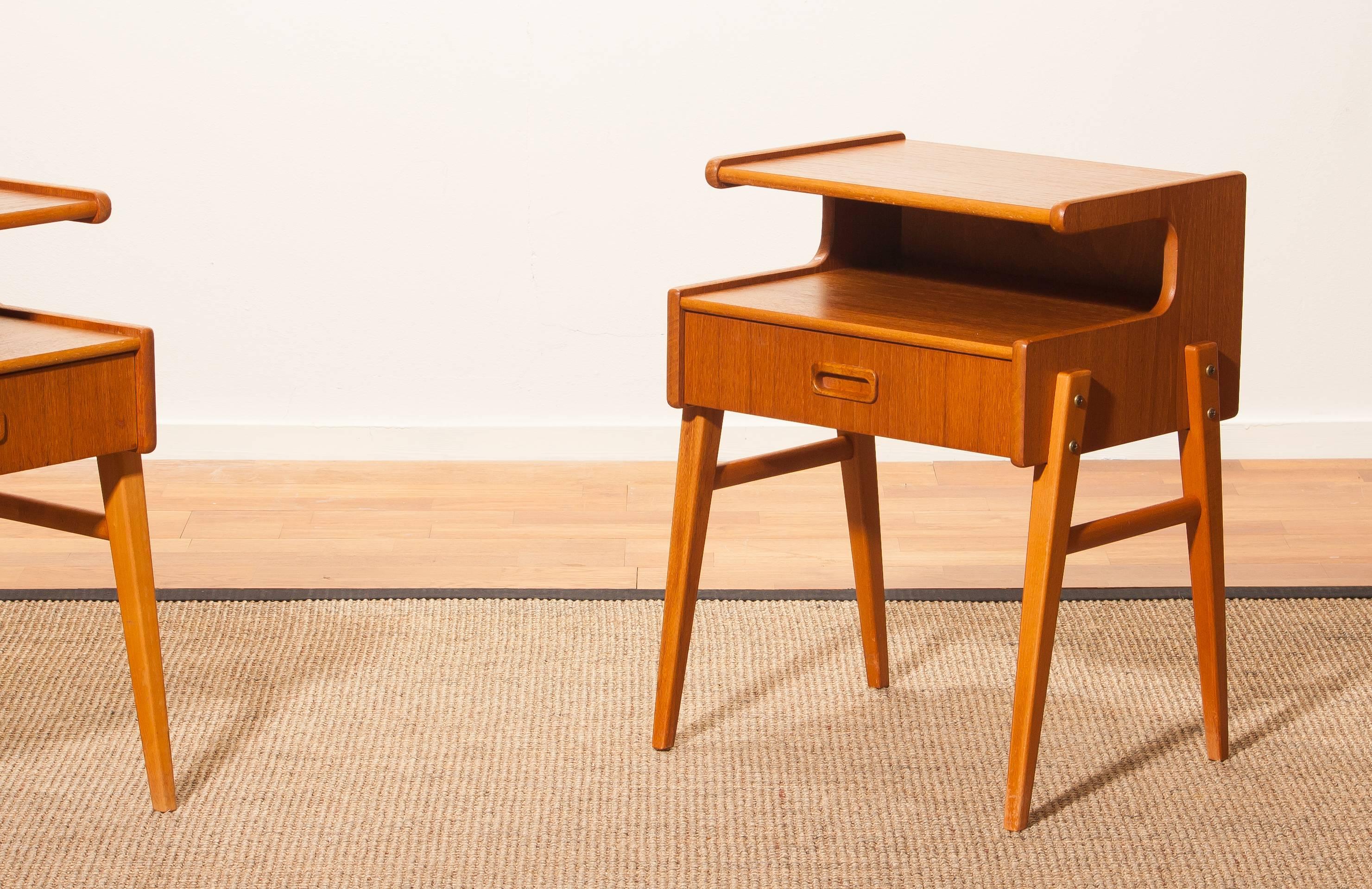 1960s Pair of Teak 'Model C' Bedside Tables 2